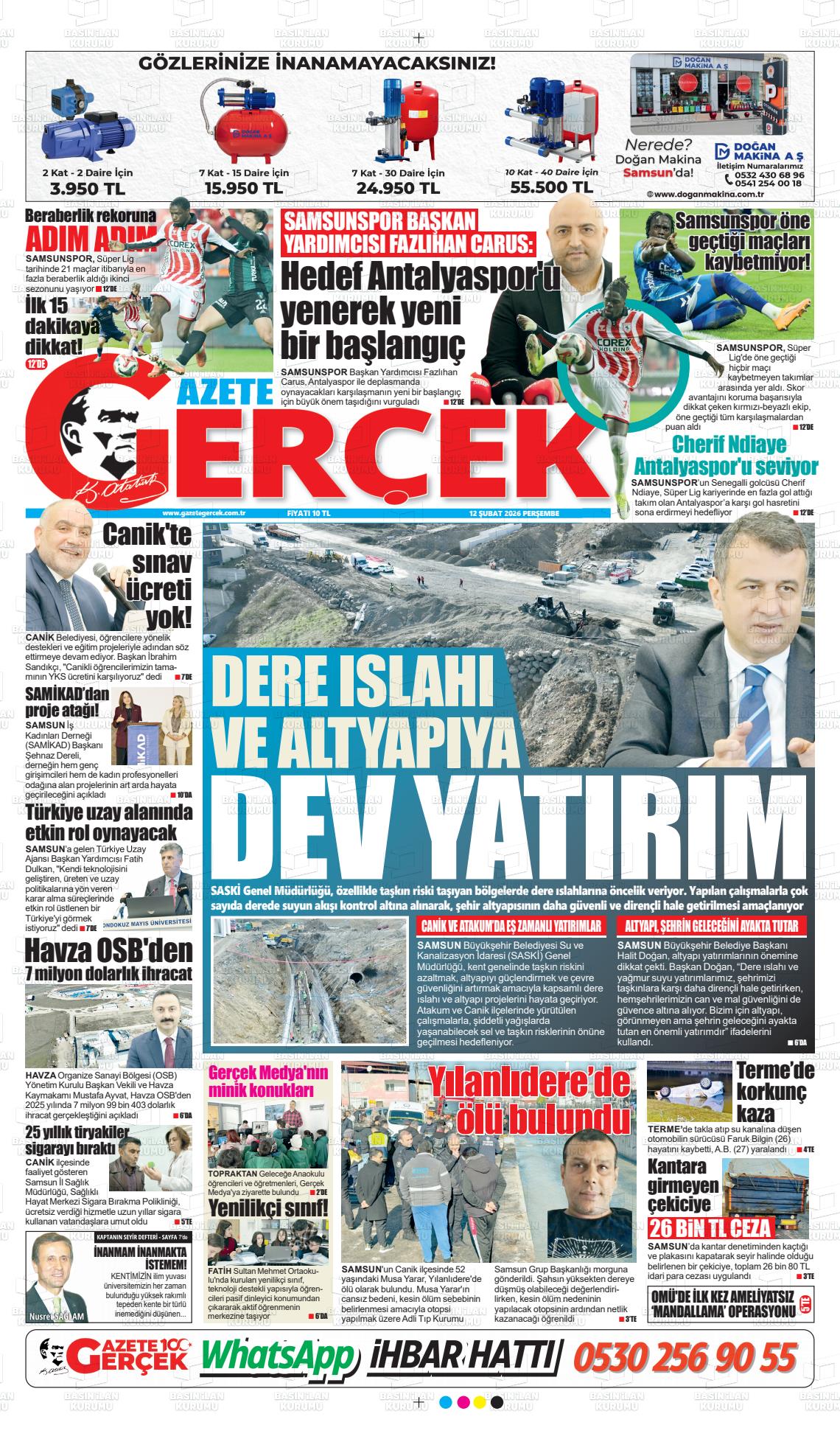 Samsun Gazetegercek 12.02.2026