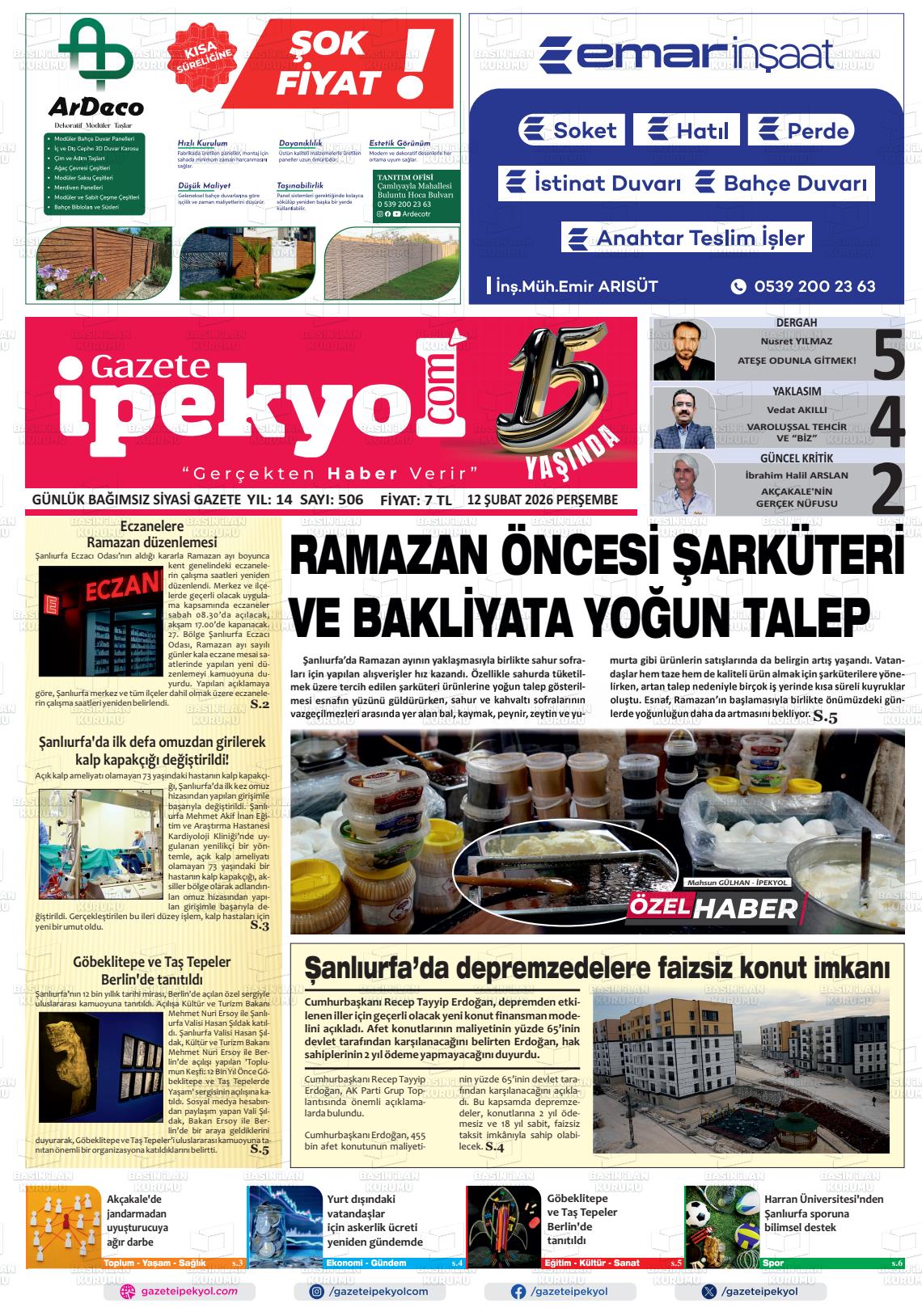 Sanliurfa Gazeteipekyol 12.02.2026