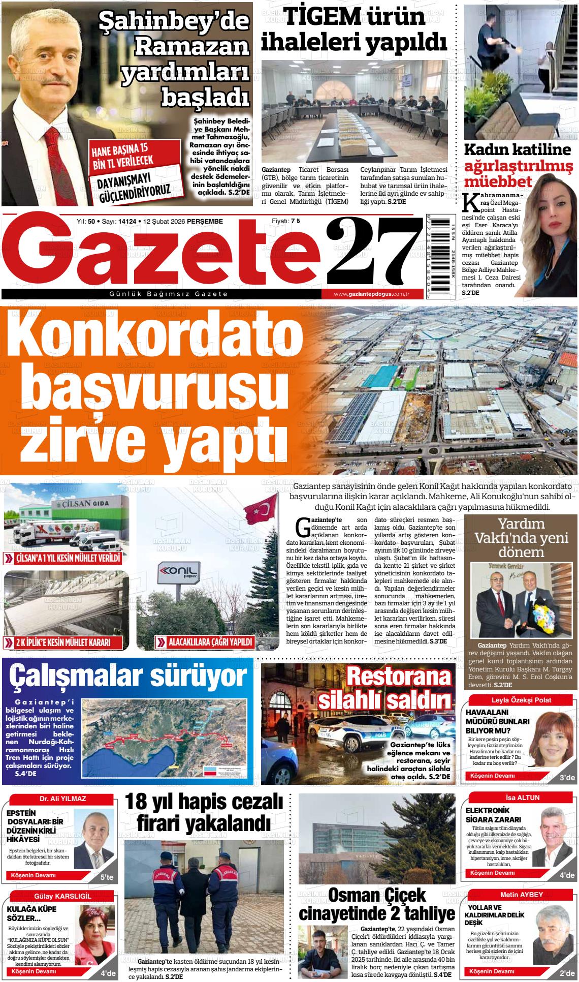 Gaziantep Dogus 12.02.2026