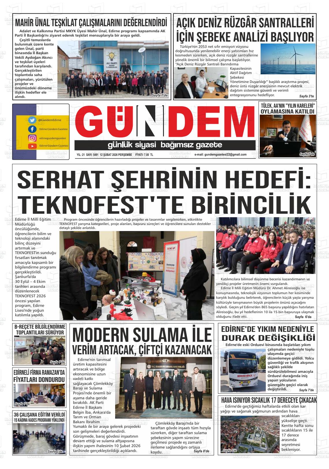 Edirne Gundem 12.02.2026