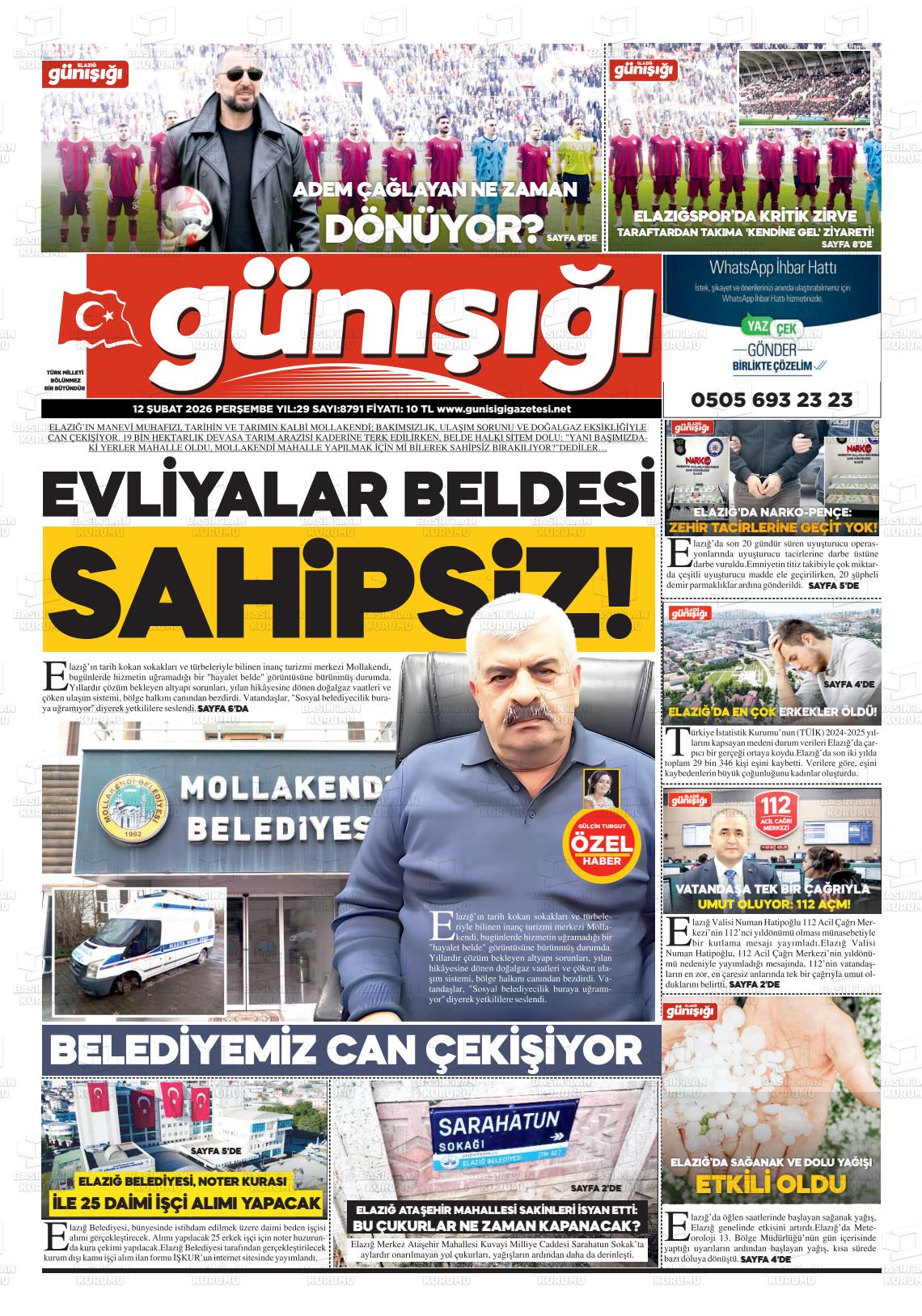 Elazig Gunisigi 12.02.2026