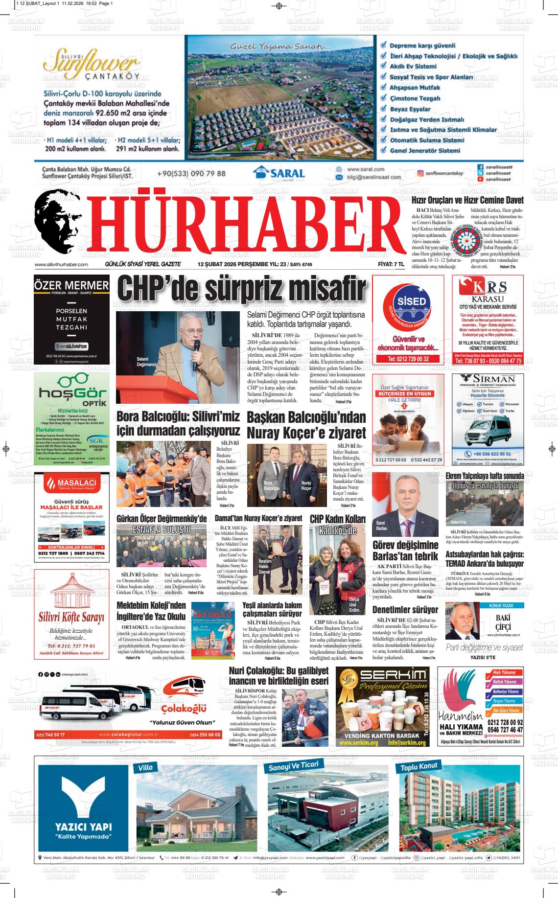 Hür Haber Gazetesi 12.02.2026