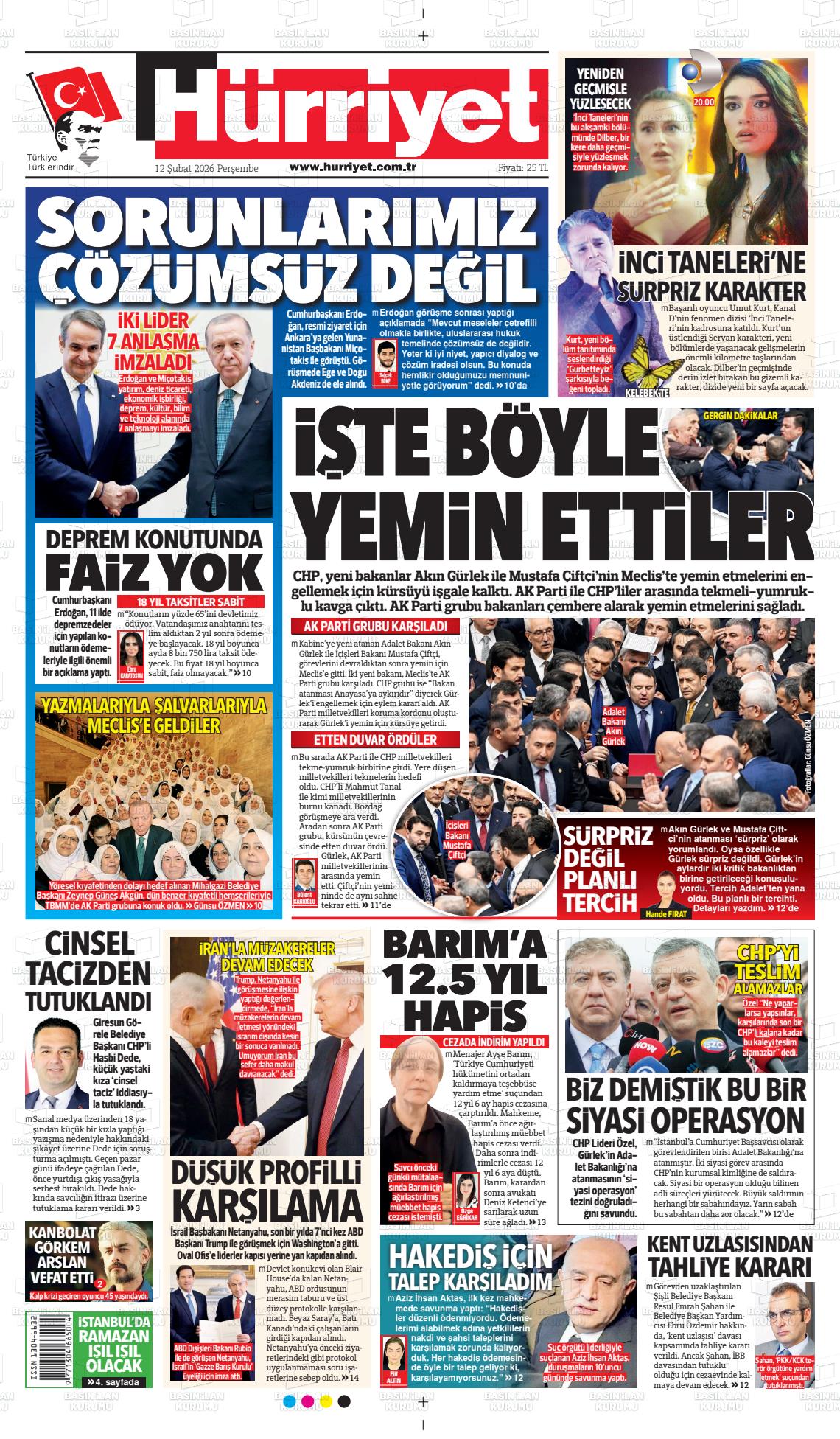 Hürriyet Gazetesi 12.02.2026