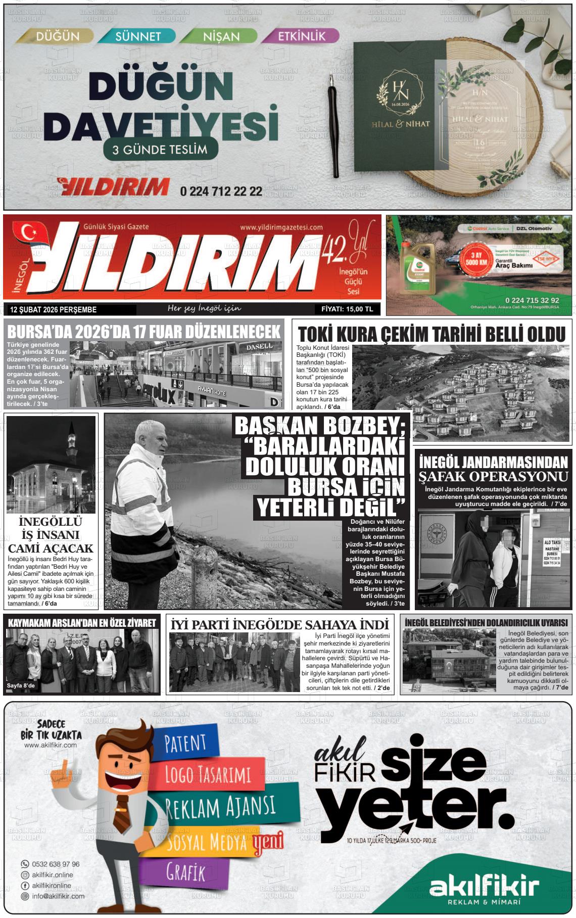 Bursa Inegolyildirim 12.02.2026