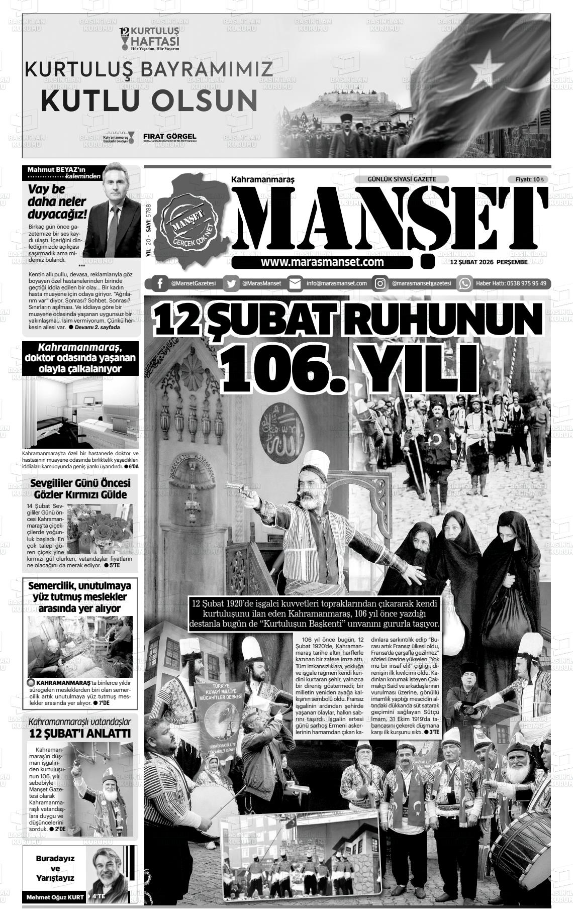 Kahramanmaras Manset 12.02.2026