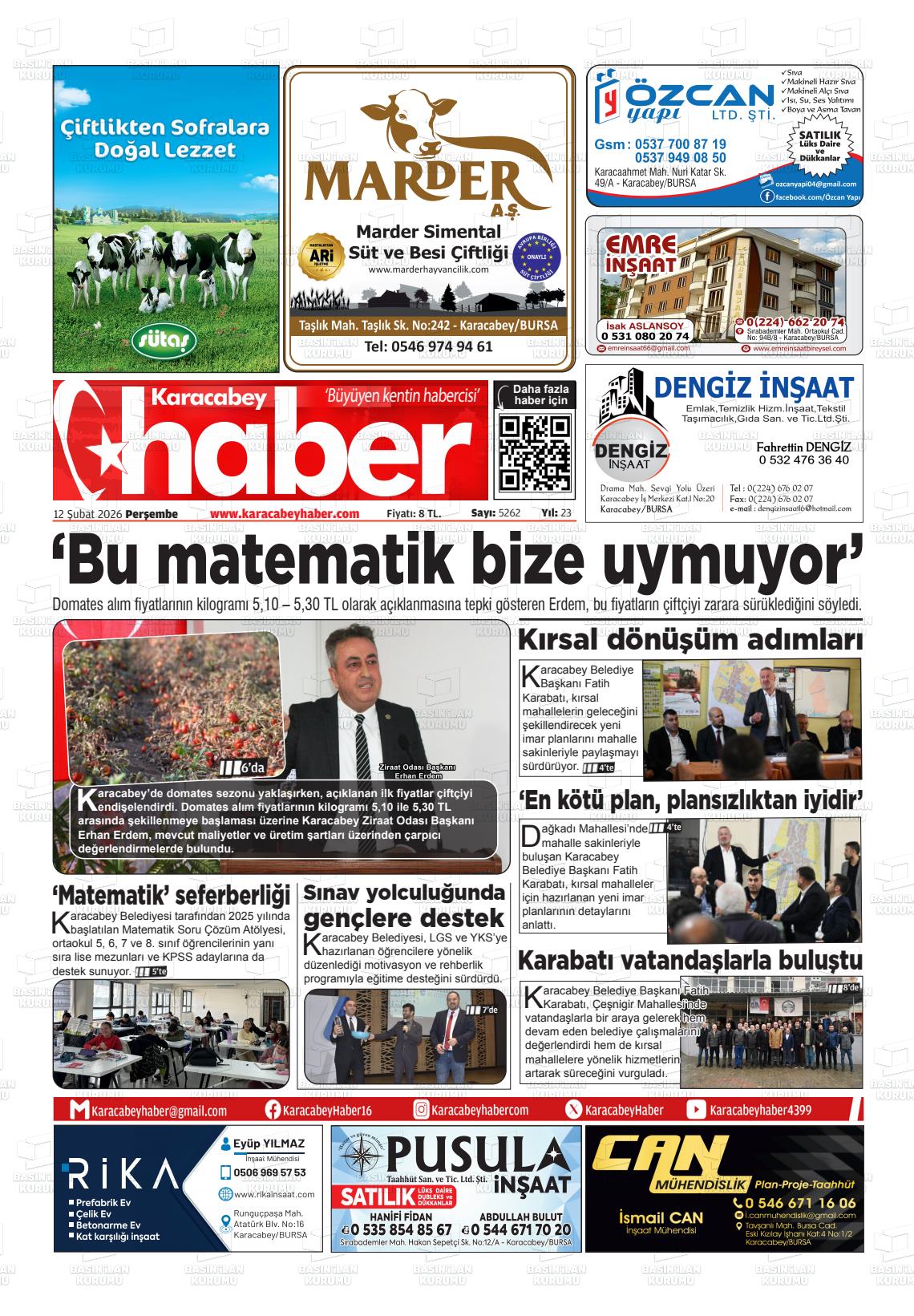 Bursa Karacabeyhaber 12.02.2026