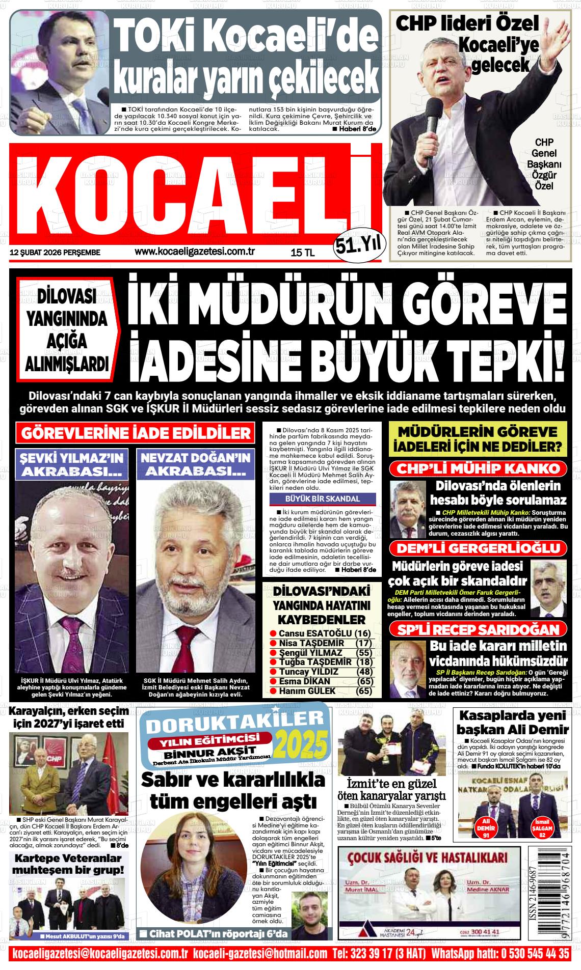 Kocaeli 12.02.2026