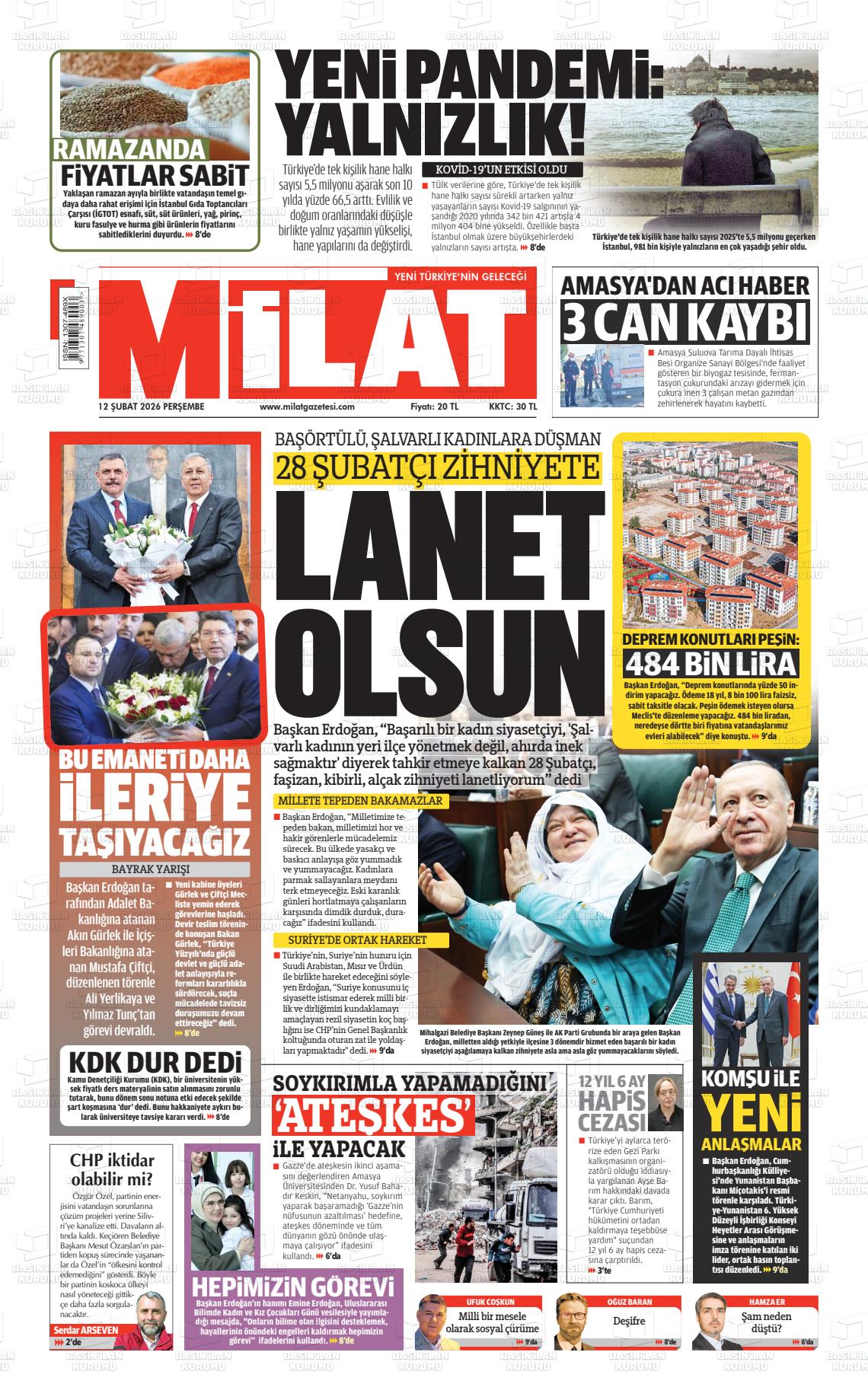 Milat Gazetesi 12.02.2026