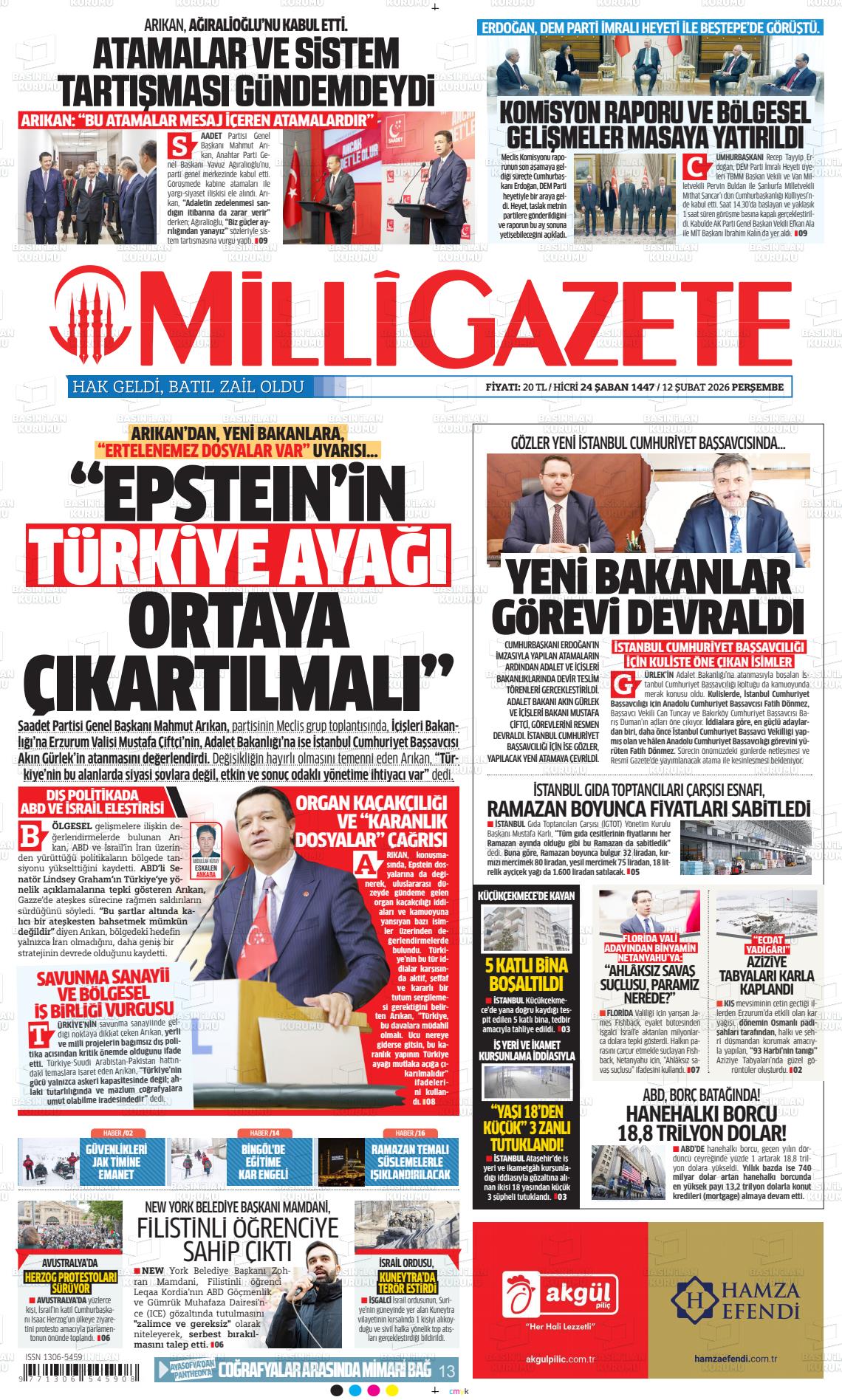 Milli Gazete Gazetesi 12.02.2026