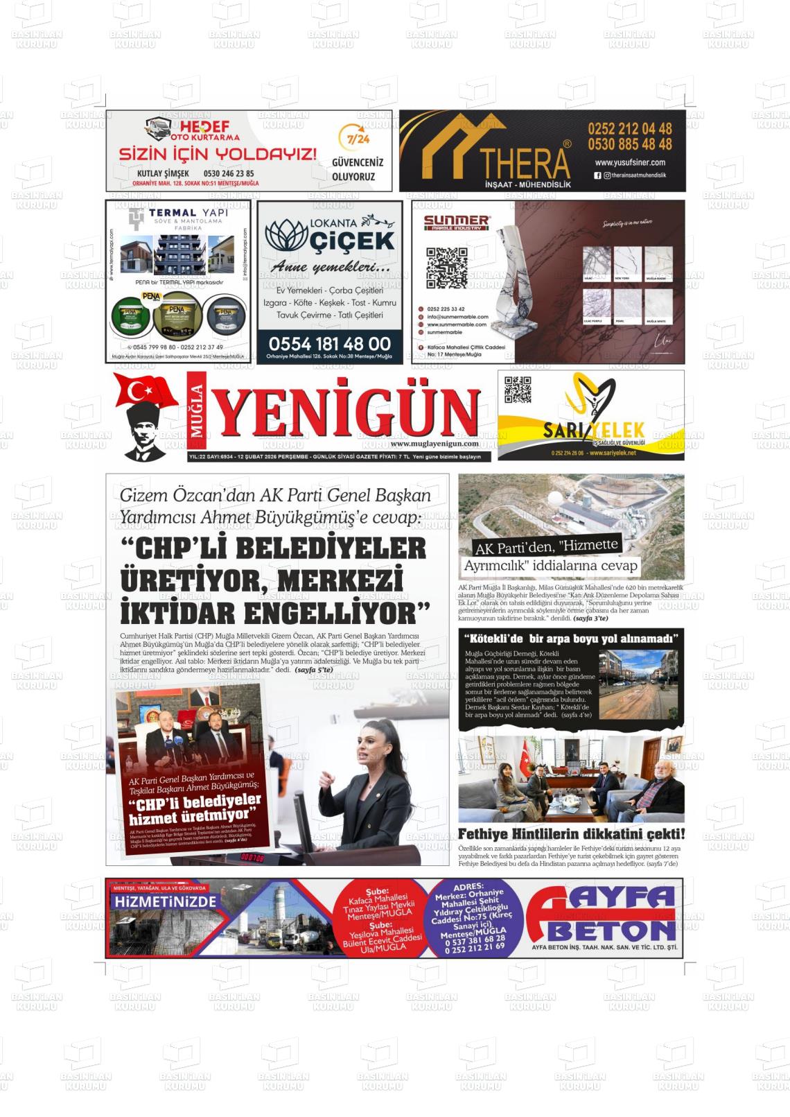 Mugla Yenigun 12.02.2026