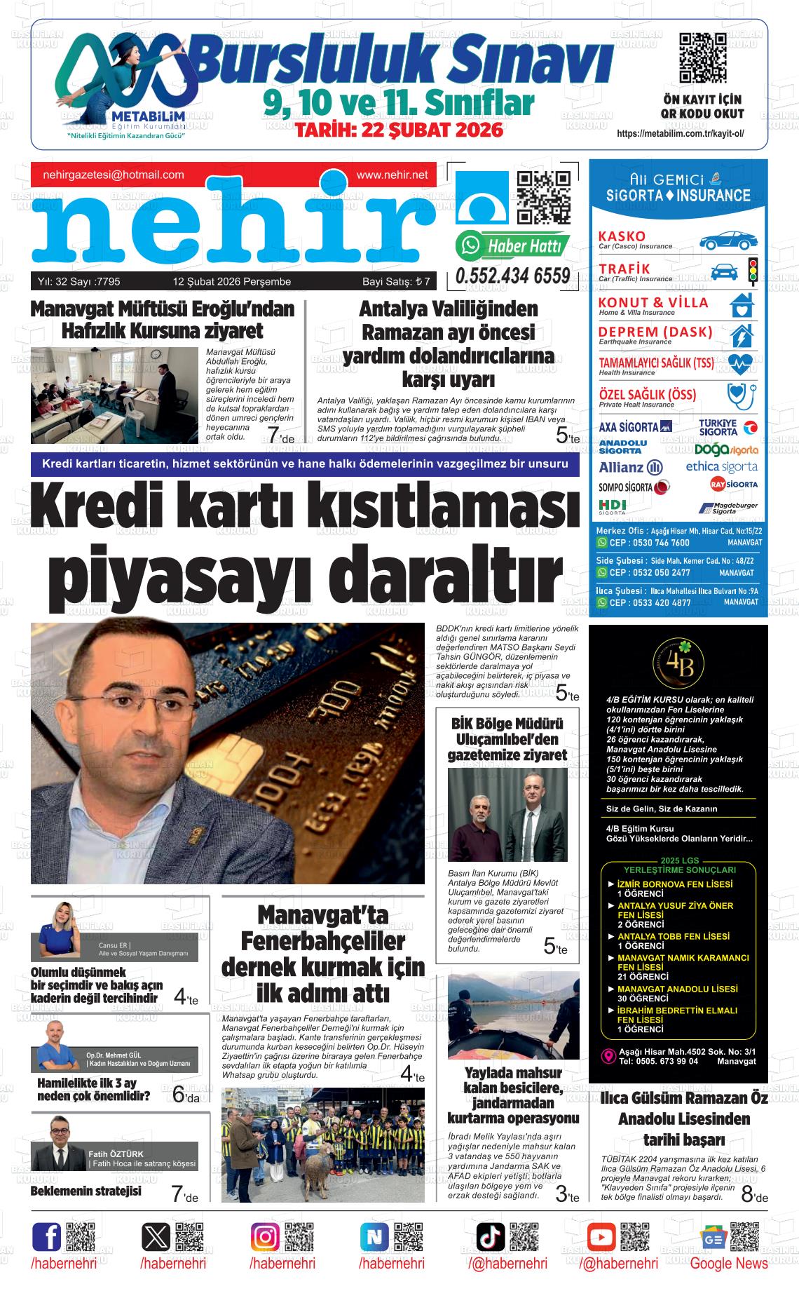 Antalya Nehir 12.02.2026