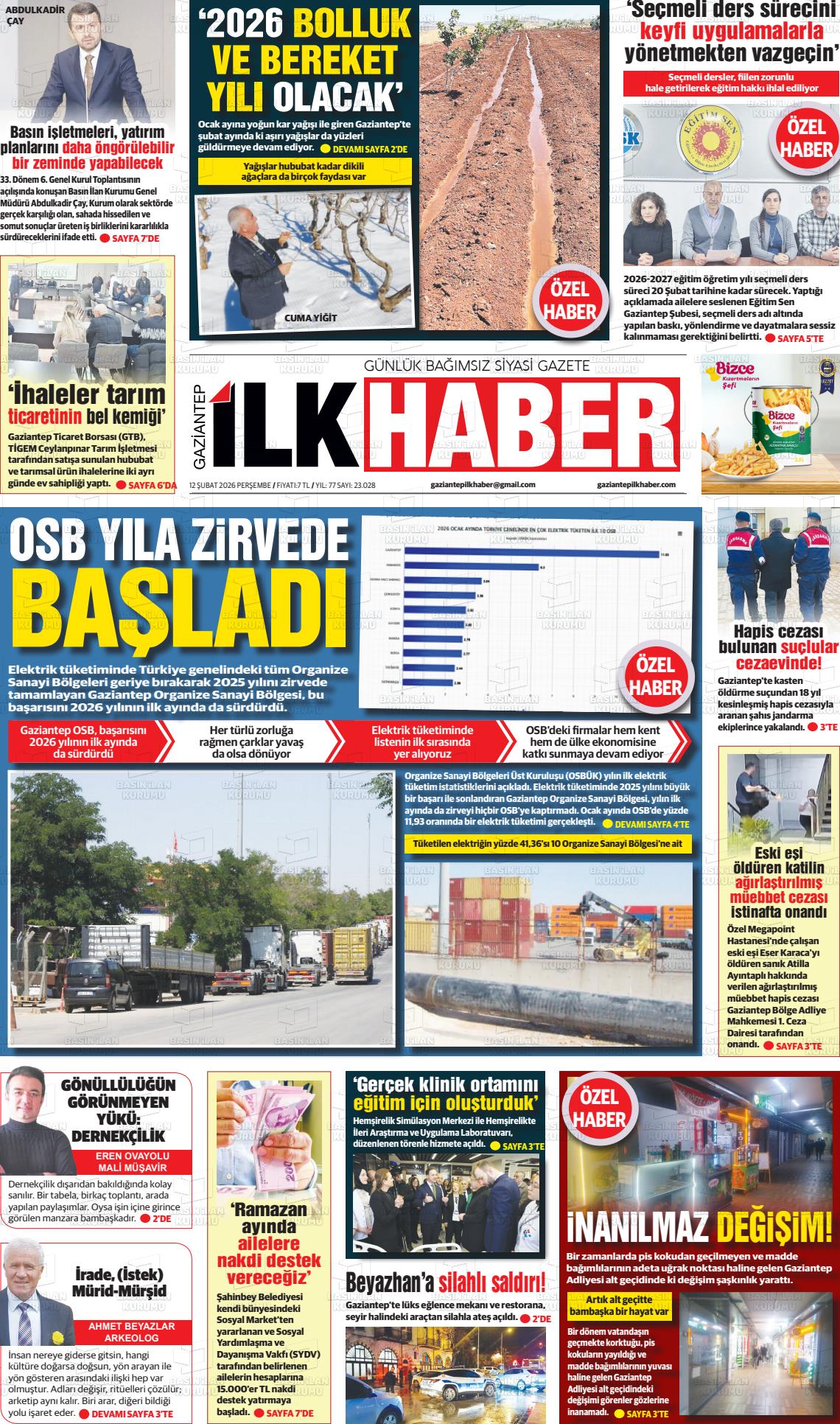 Sabah(gaziantep) 12.02.2026