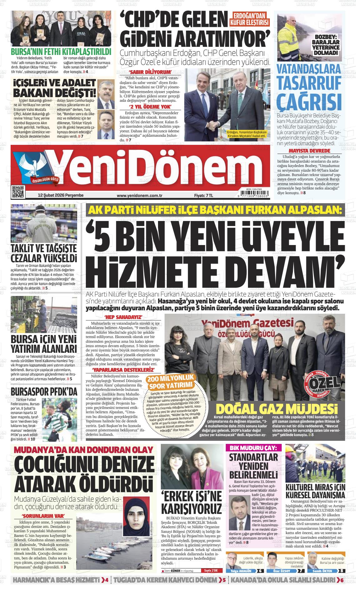 Bursa Yenidonem 12.02.2026