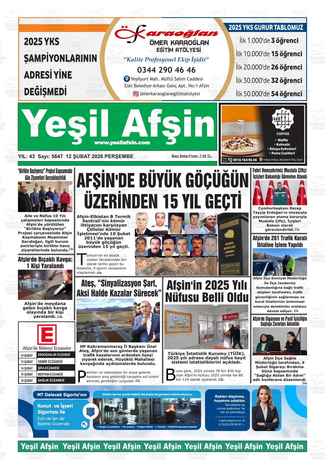 Kahramanmaras Yesilafsin 12.02.2026