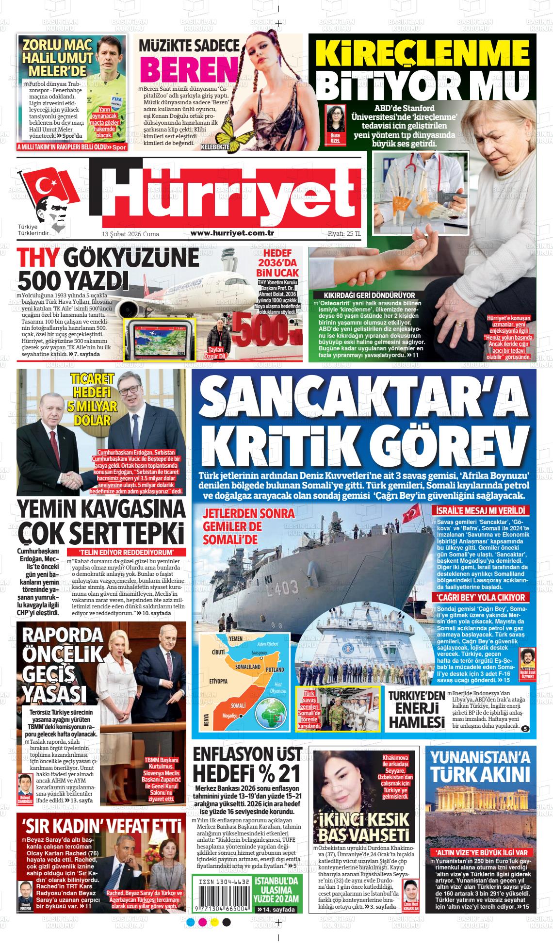 Hürriyet Gazetesi 13.02.2026