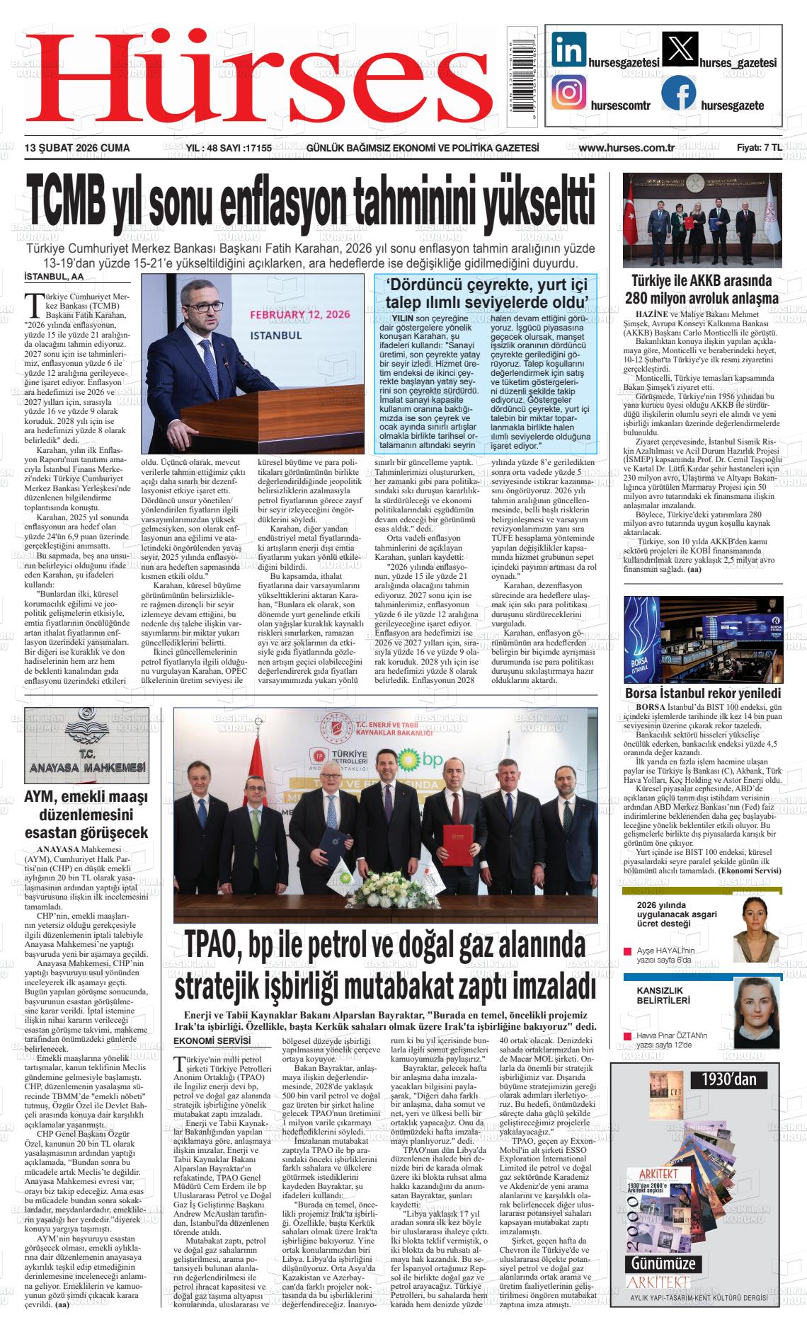 Hürses Gazetesi 13.02.2026