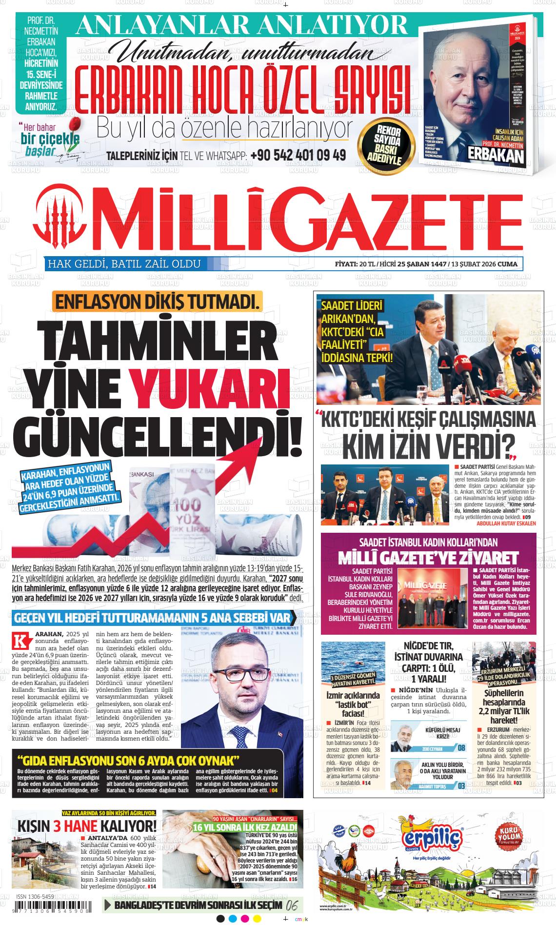 Milli Gazete Gazetesi 13.02.2026