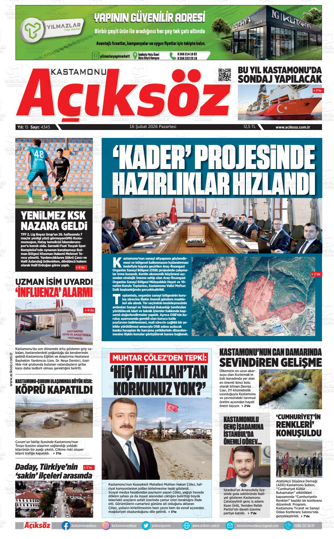 Kastamonu Aciksoz 16.02.2026