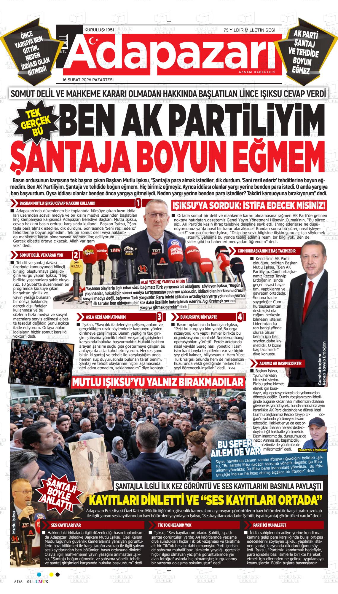 Sakarya Adapazariaksamhaberleri 16.02.2026