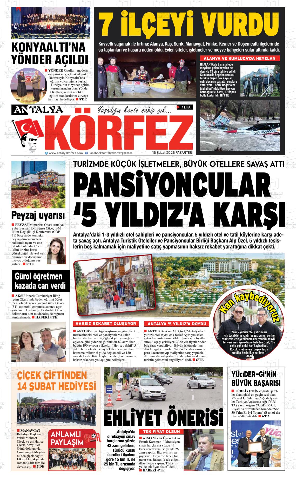 Antalya Korfez 16.02.2026