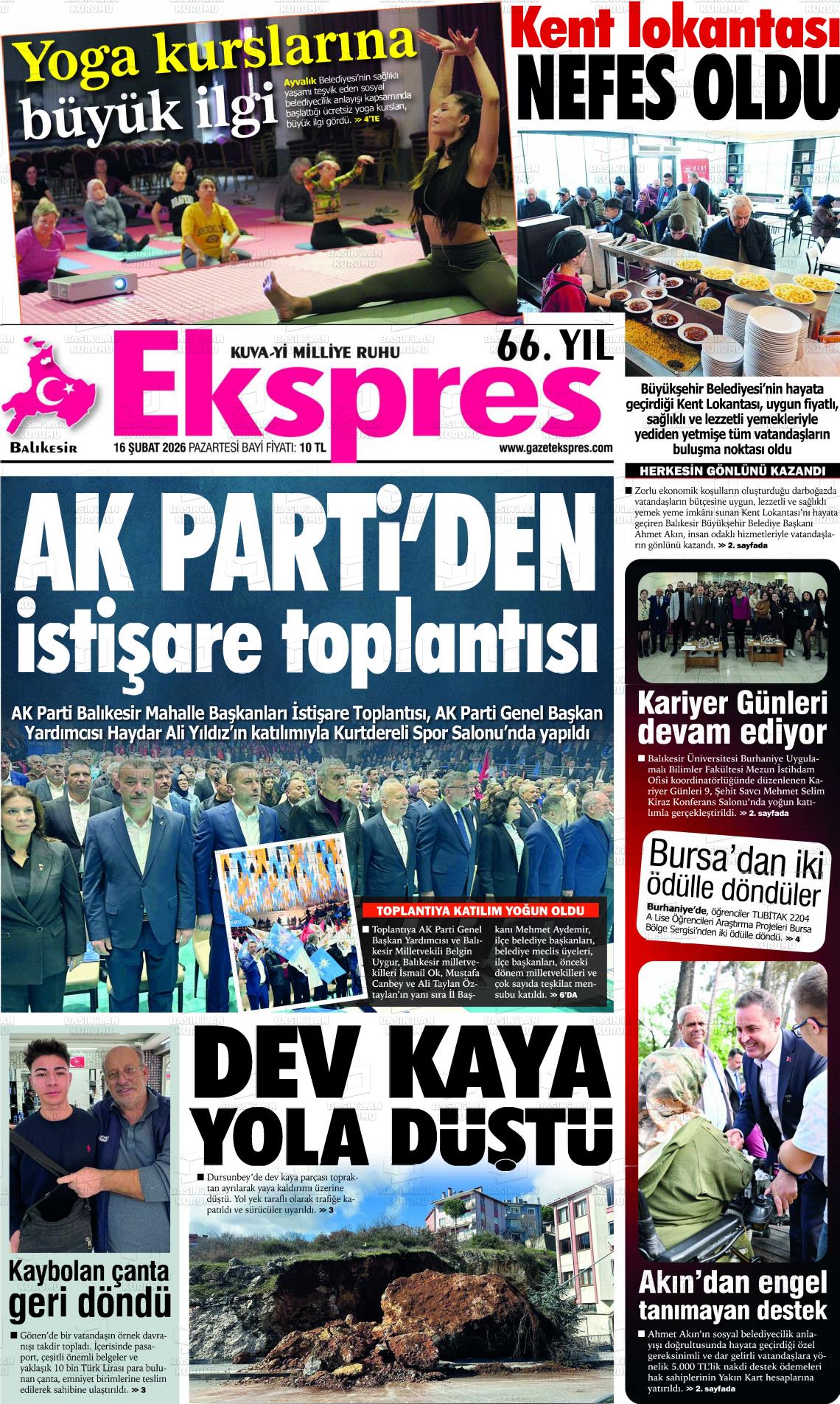 Balikesir Ekspres 16.02.2026