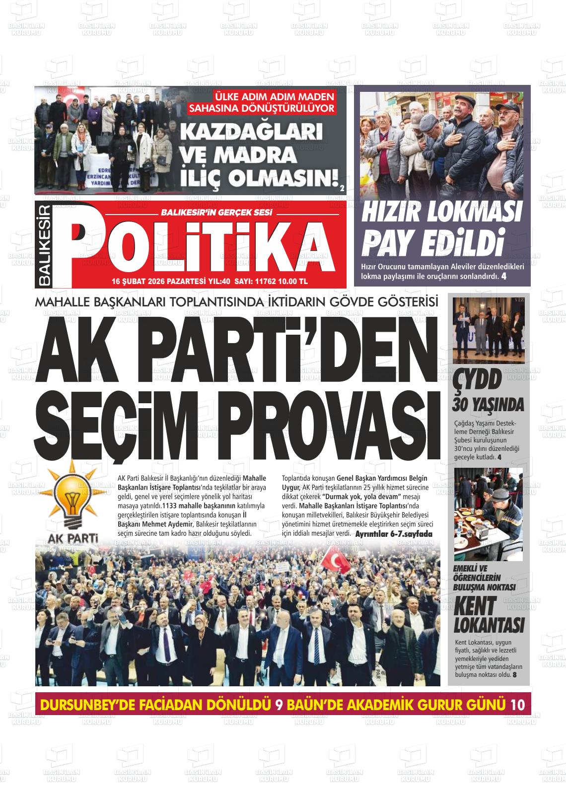 Balikesir Politika 16.02.2026