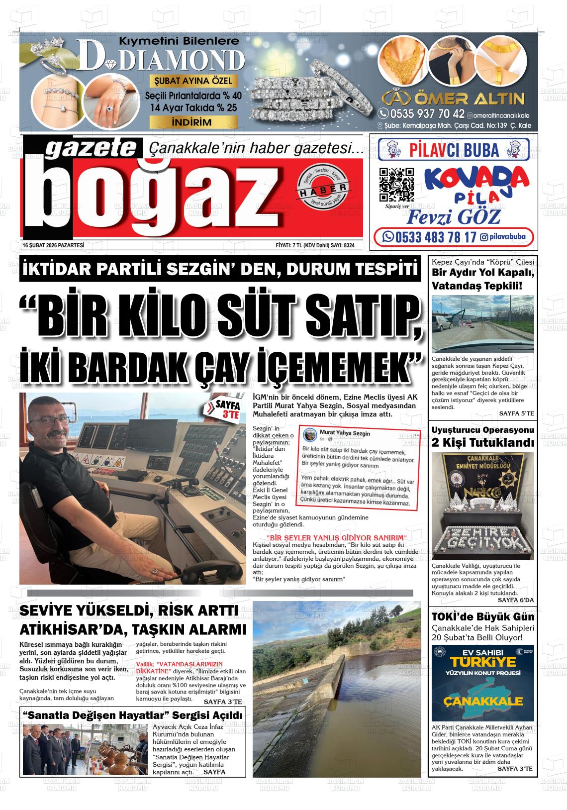 Canakkale Bogaz 16.02.2026