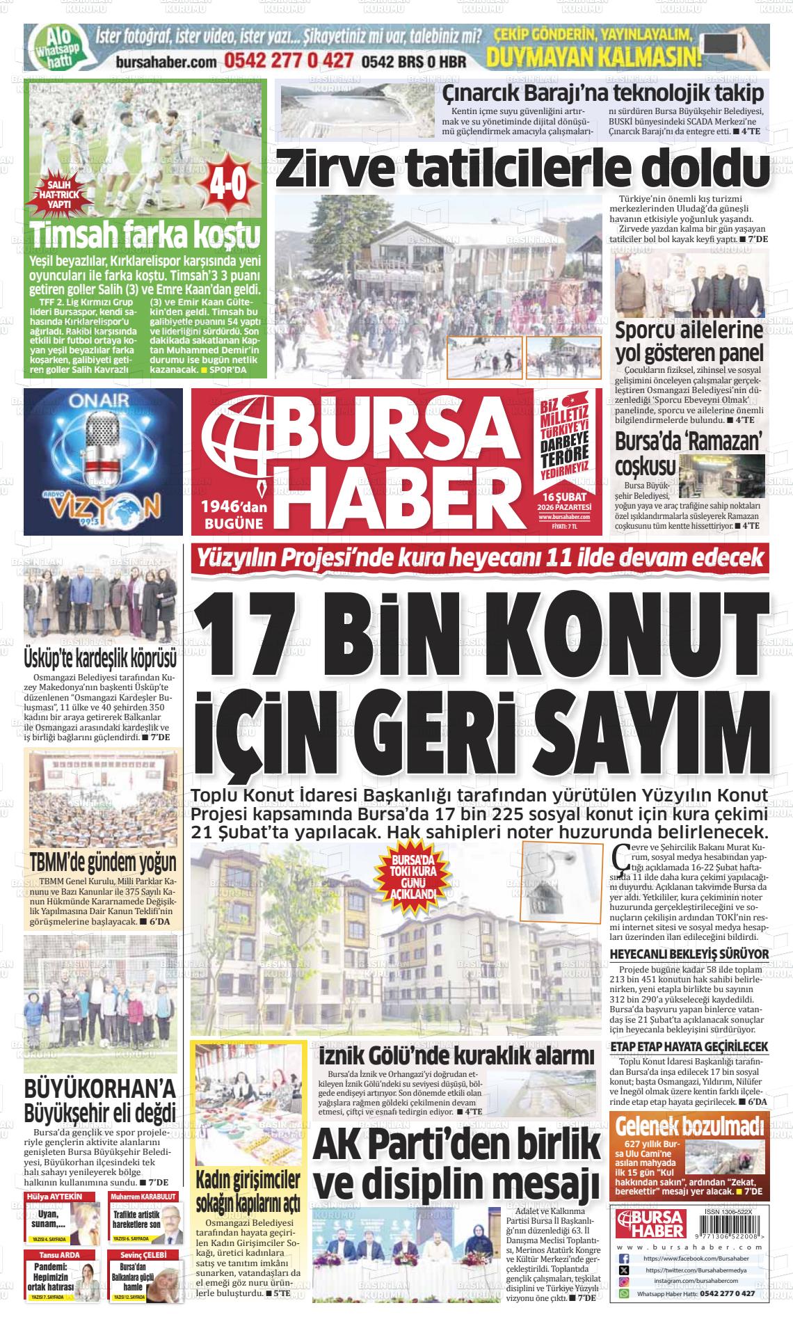 Bursa Haber 16.02.2026