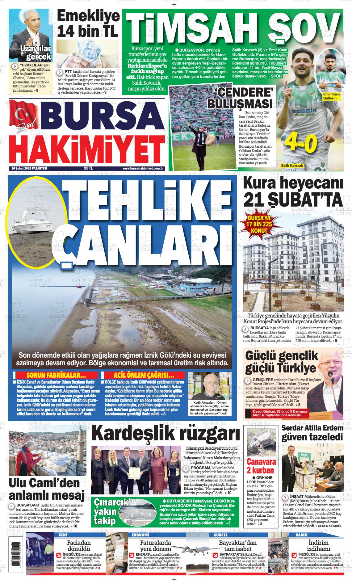 Bursa Hakimiyet 16.02.2026