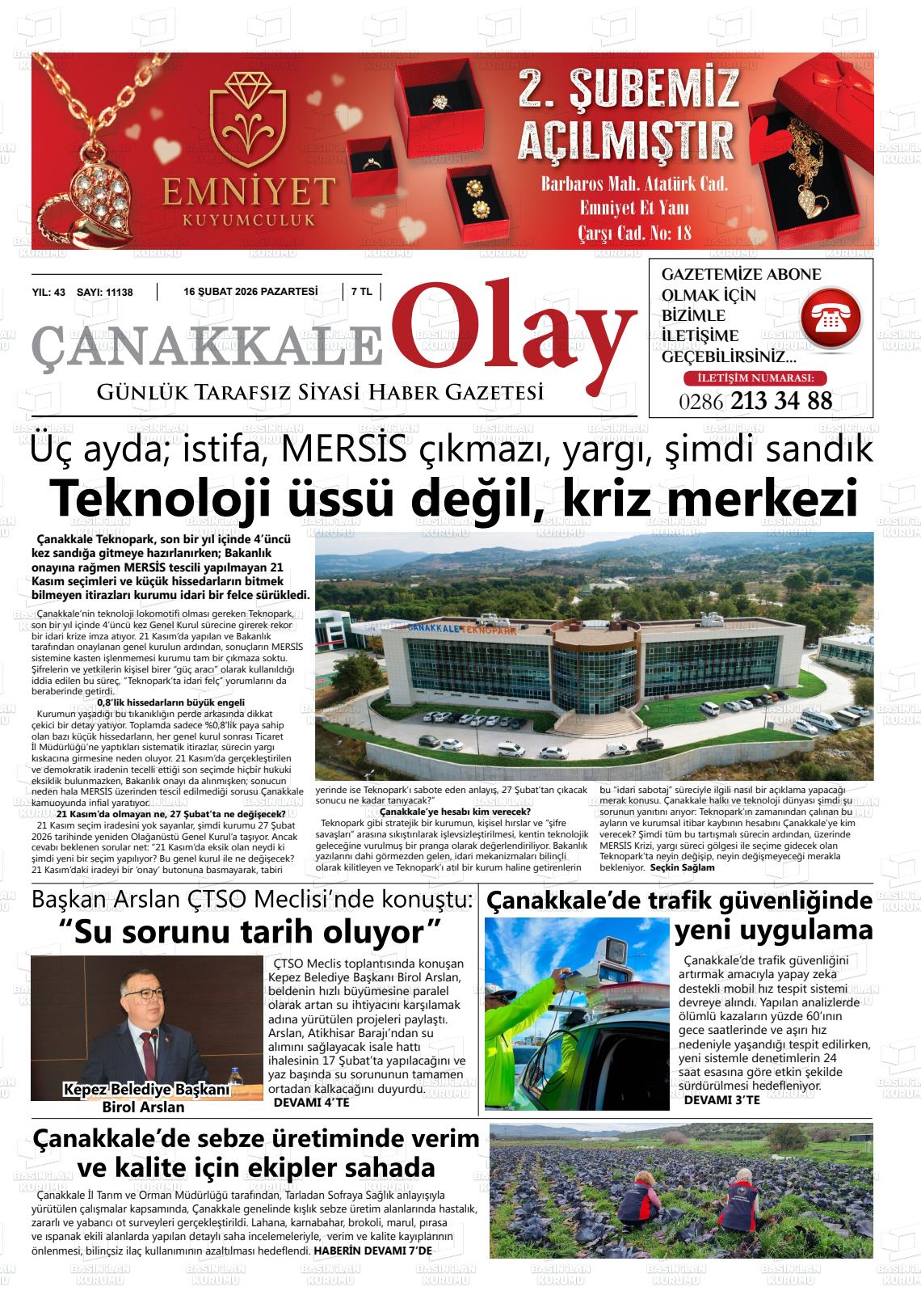 Canakkale Olay 16.02.2026
