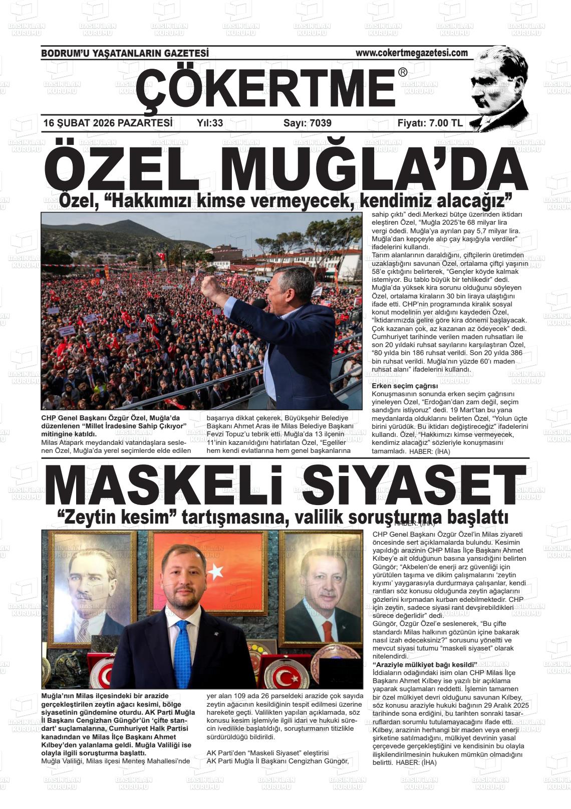 Mugla Cokertme 16.02.2026