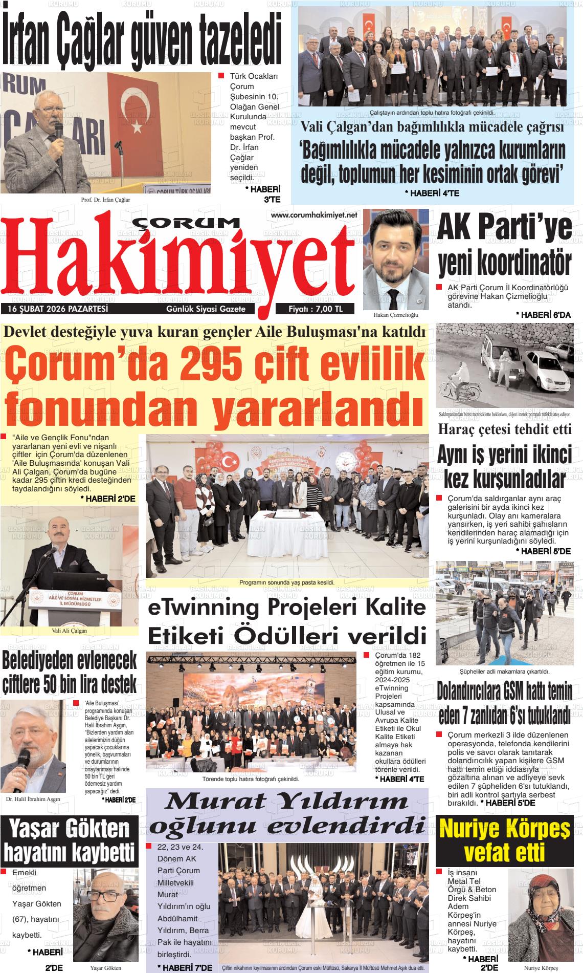 Corum Hakimiyet 16.02.2026