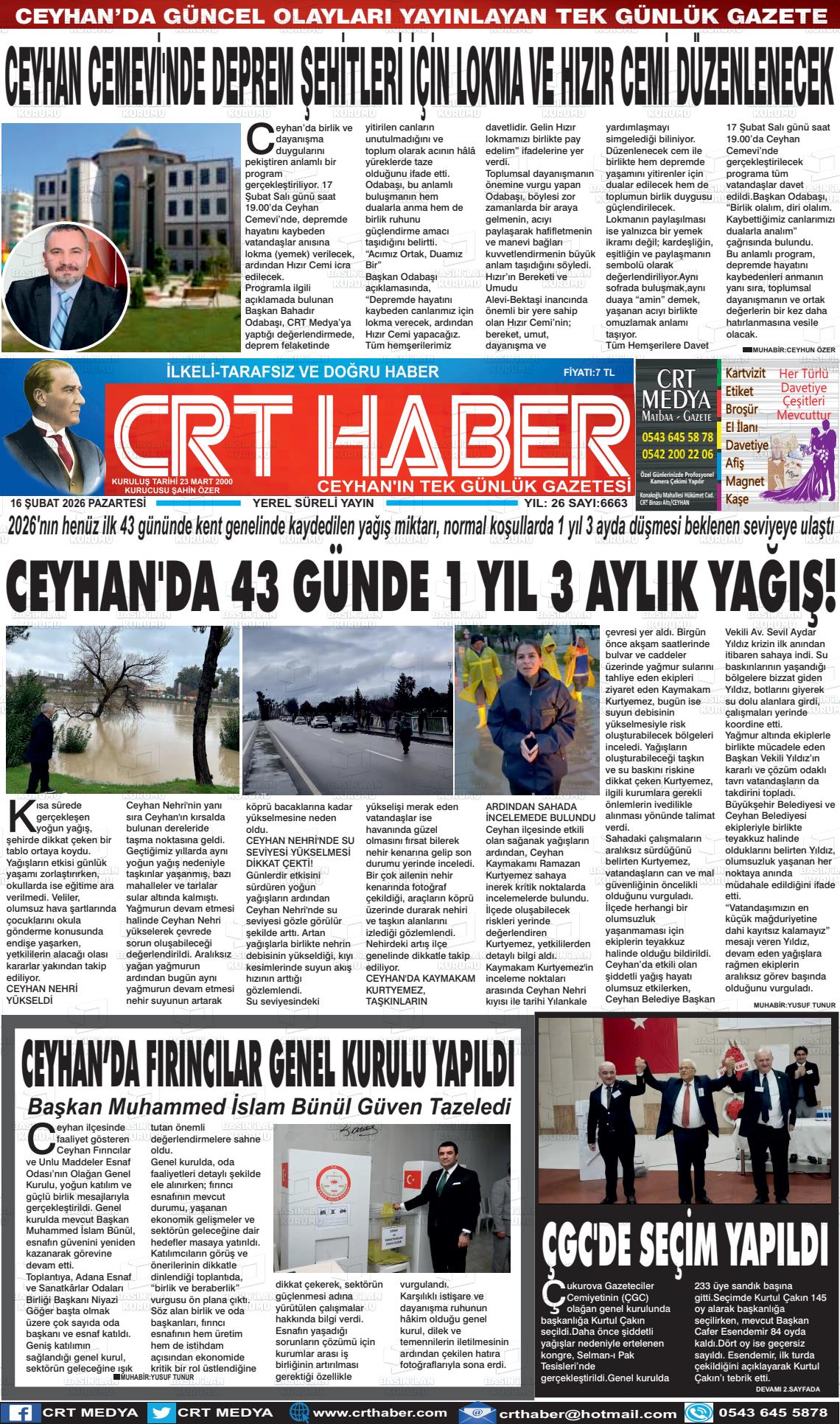 Adana Crthaber 16.02.2026