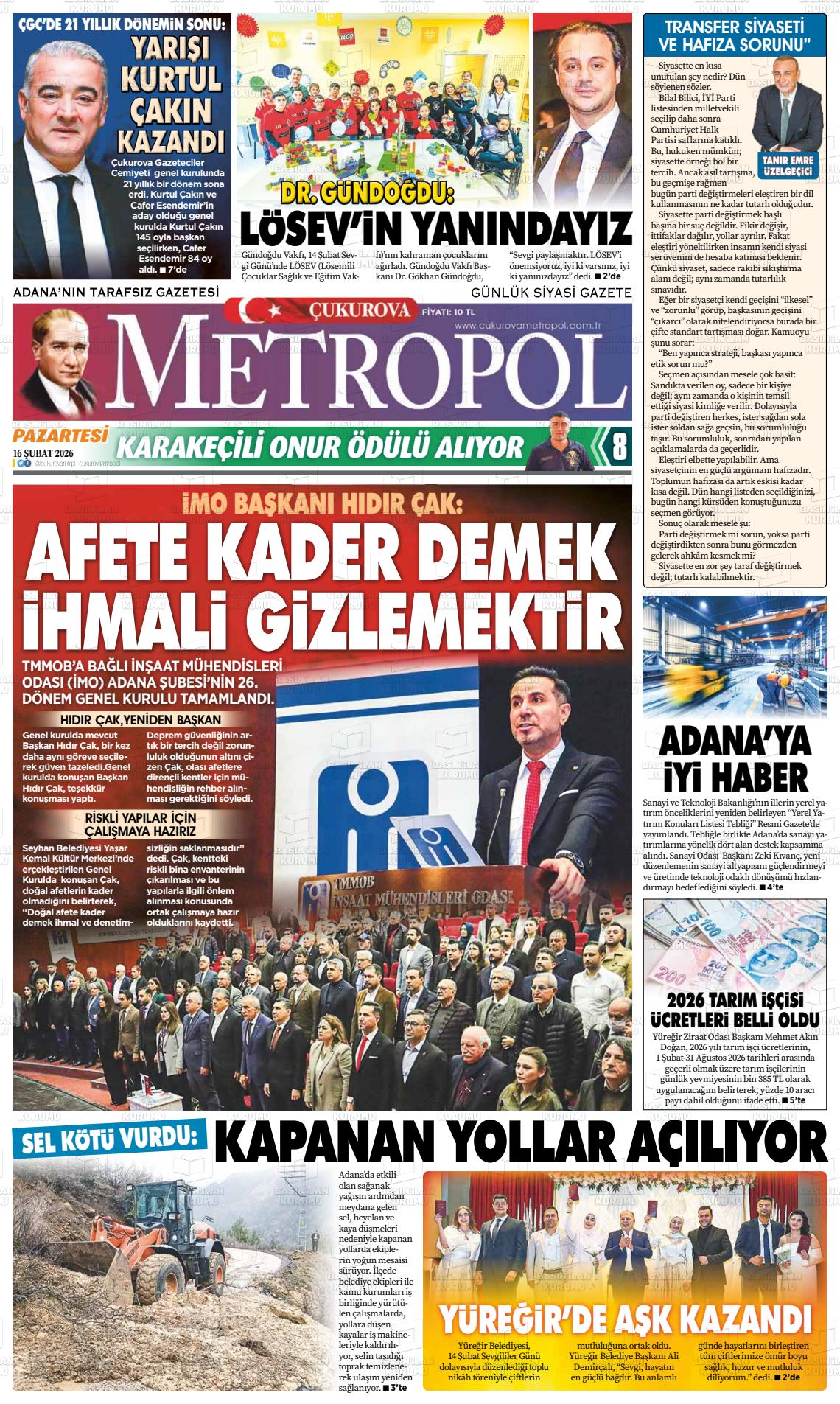 Adana Cukurovametropol 16.02.2026