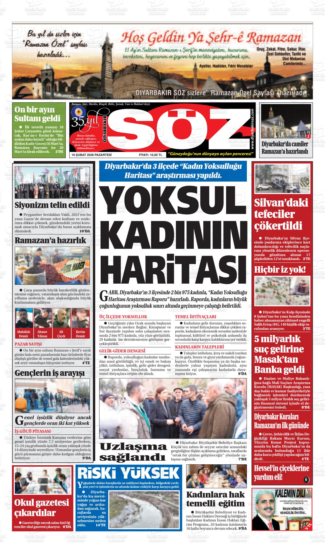 Diyarbakir Soz 16.02.2026