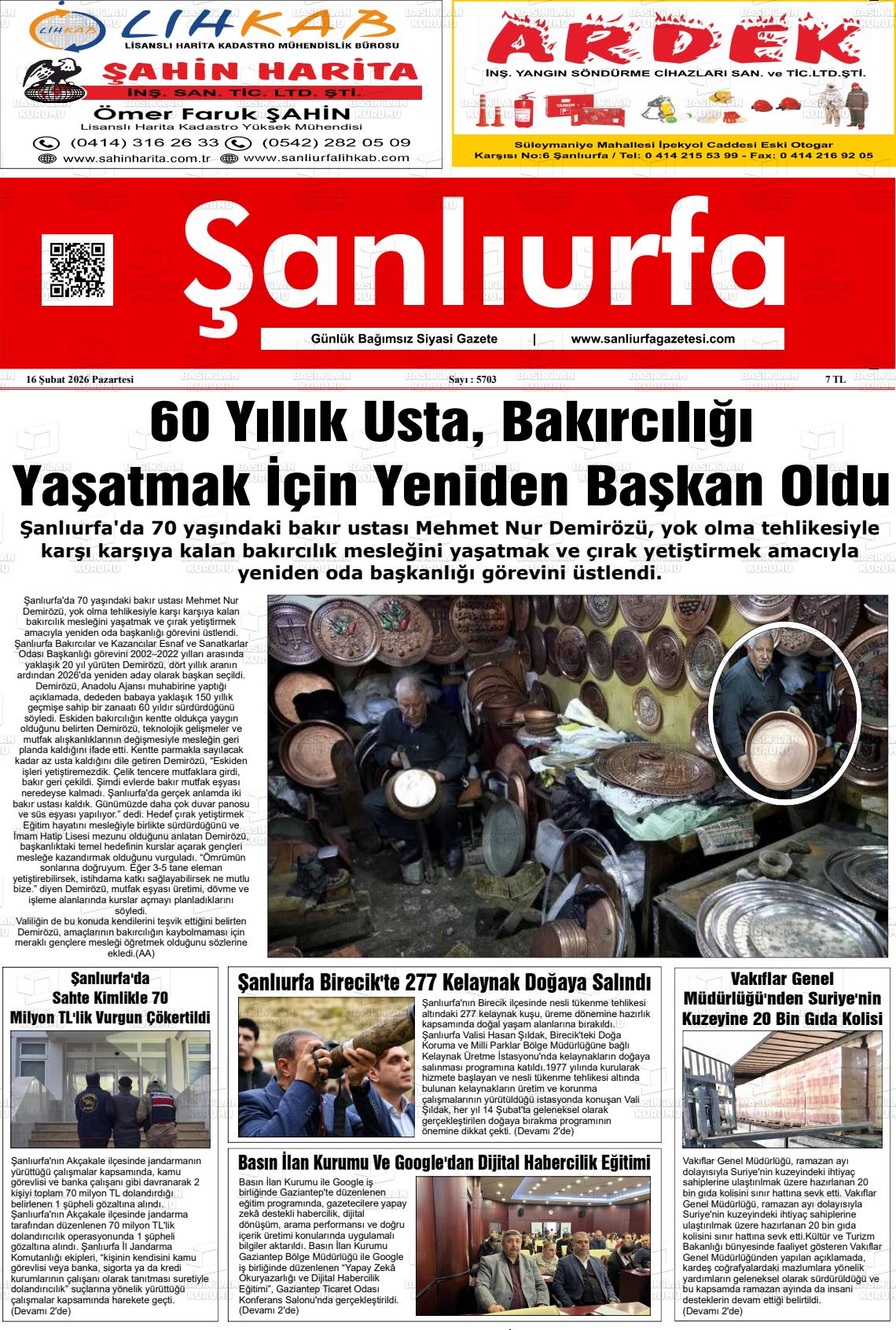 Sanliurfa Dunyadaveturkiyede 16.02.2026