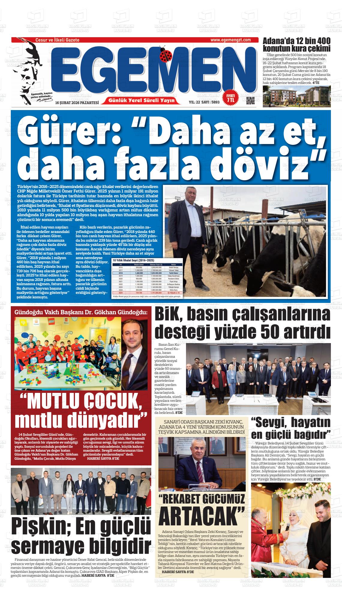 Adana Egemen 16.02.2026