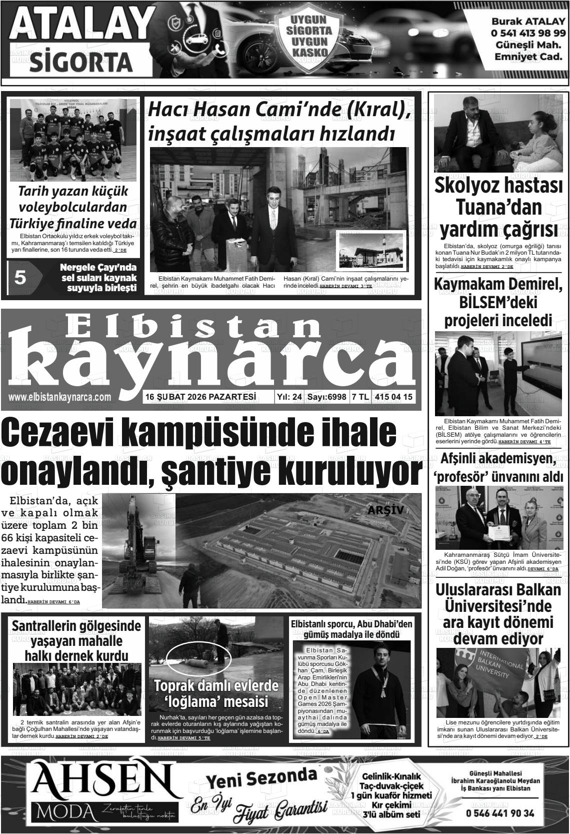 Kahramanmaras Elbistankaynarca 16.02.2026