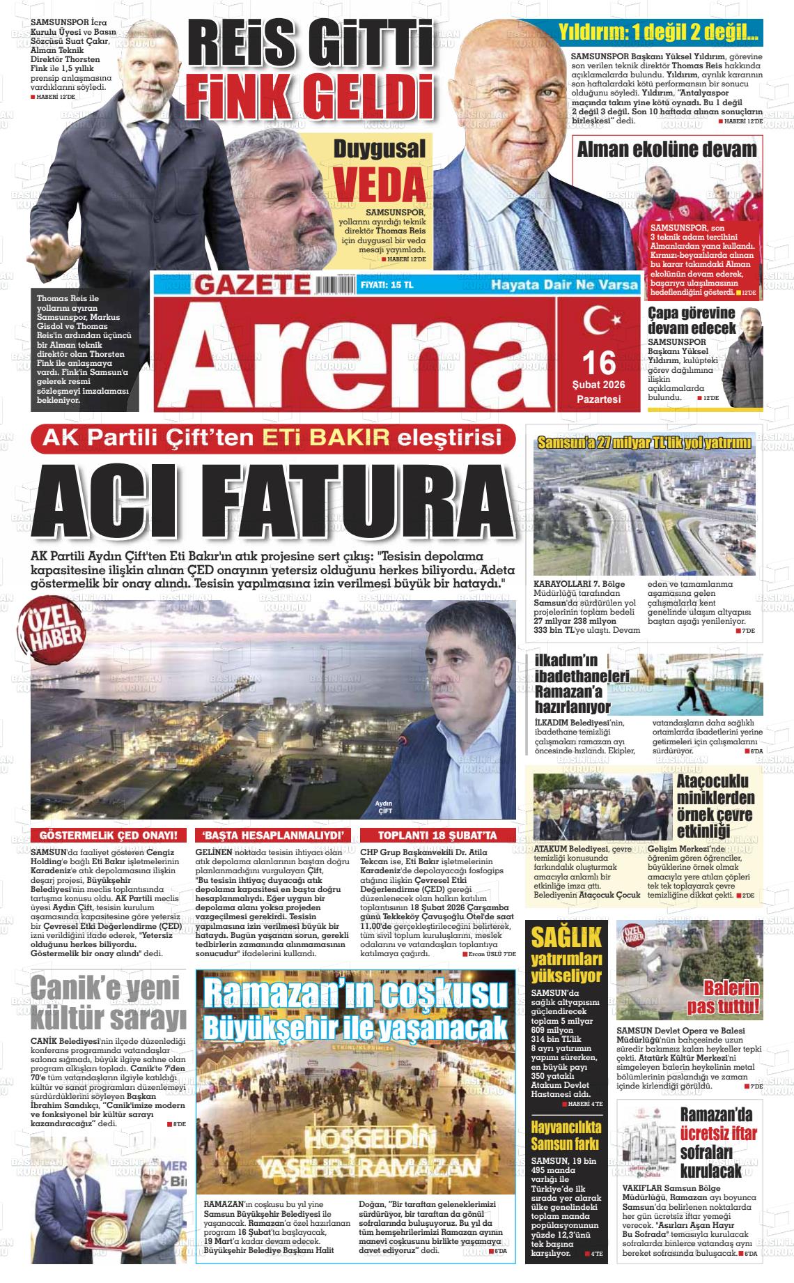 Samsun Gazetearena 16.02.2026