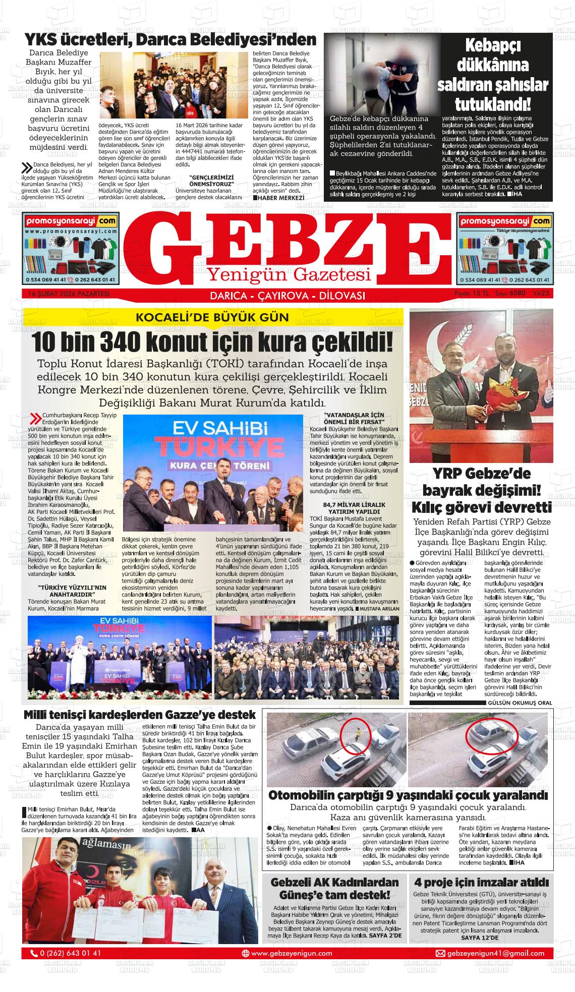 Kocaeli Gebzeyenigun 16.02.2026