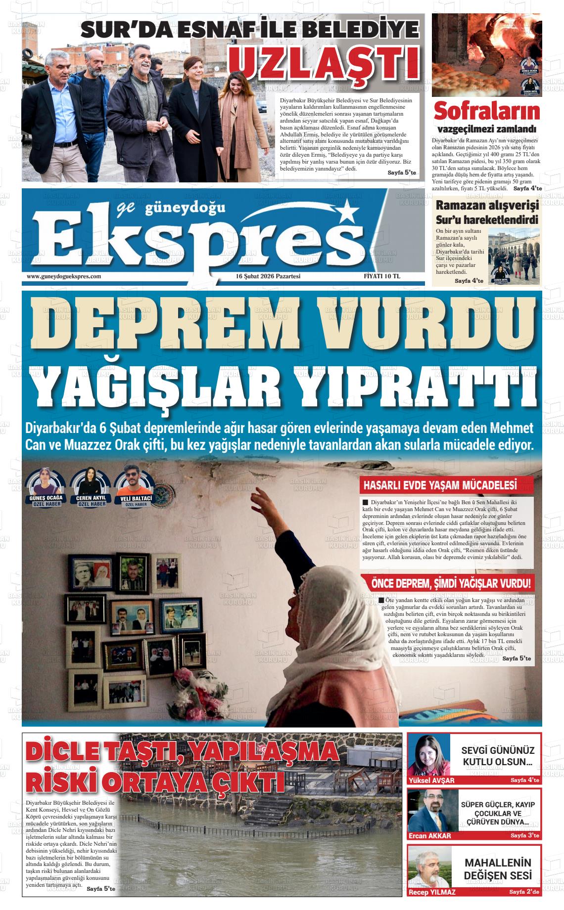 Diyarbakir Geguneydoguekspres 16.02.2026