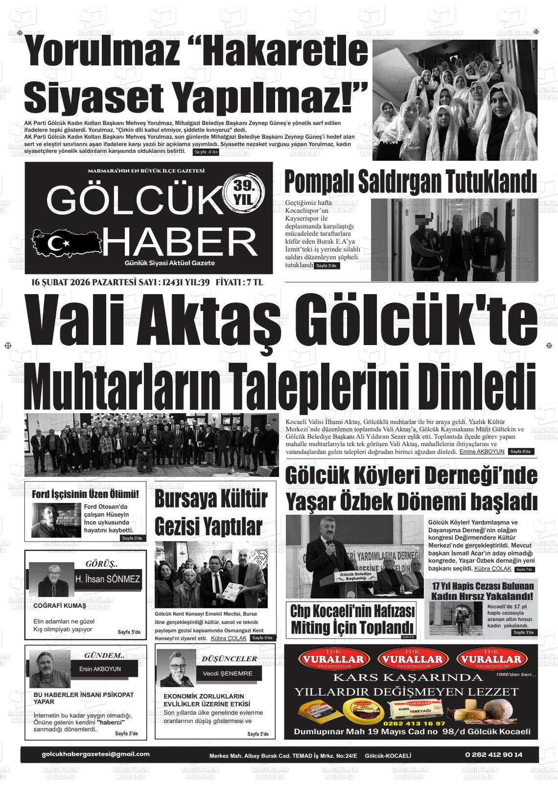 Kocaeli Golcukhaber 16.02.2026