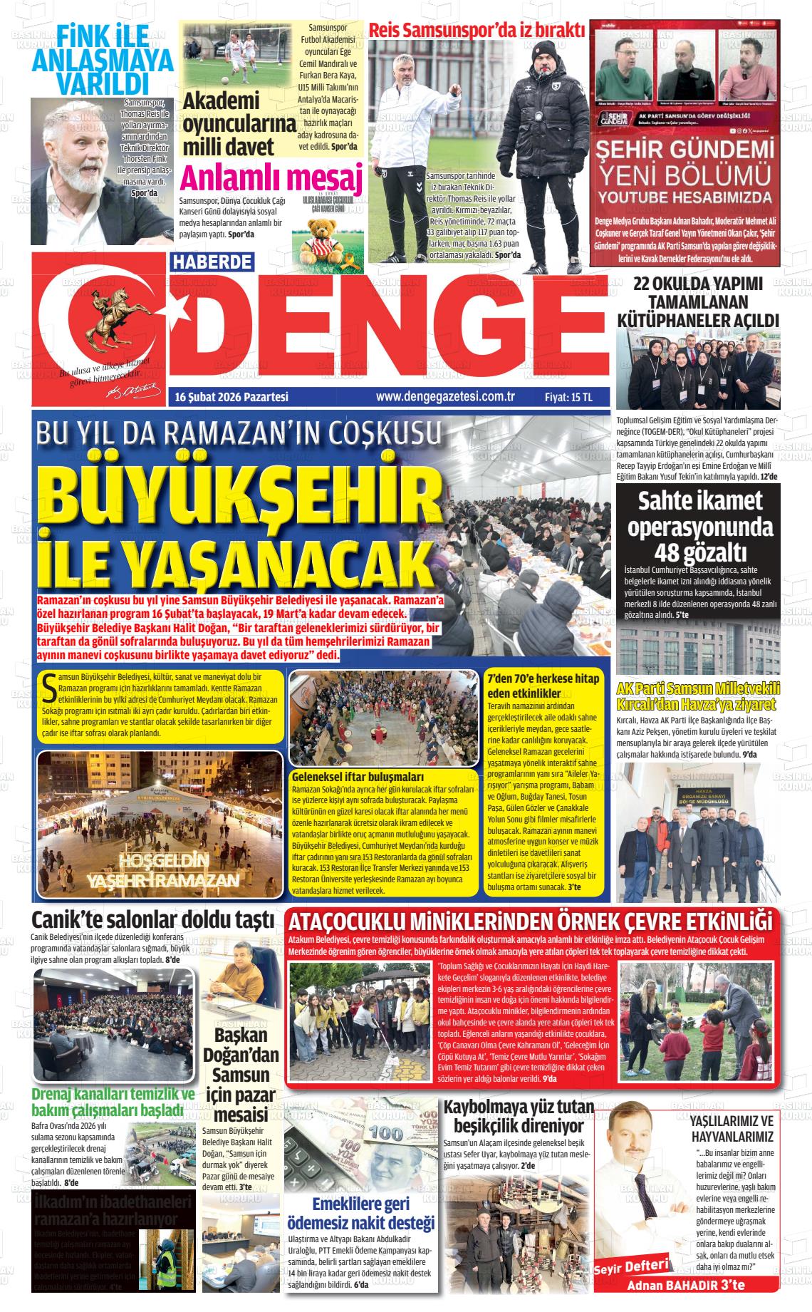 Samsun Haberdedenge 16.02.2026