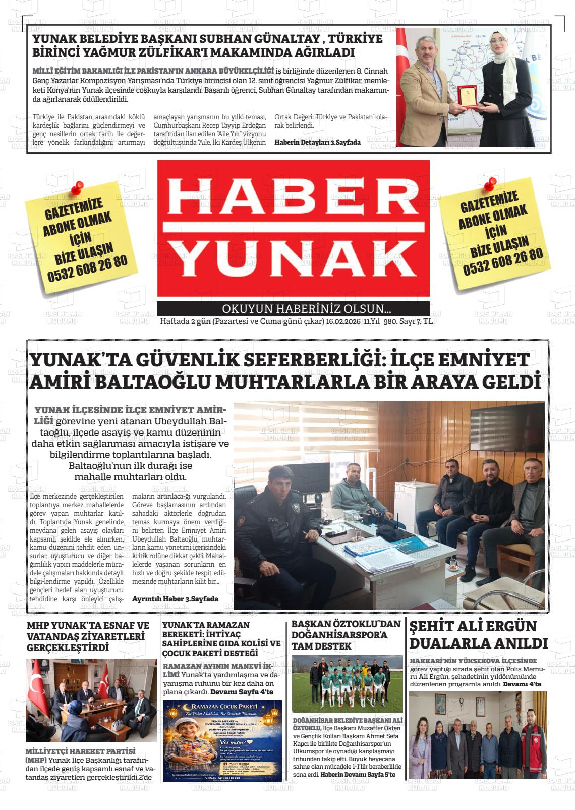 Konya Haberyunak 16.02.2026