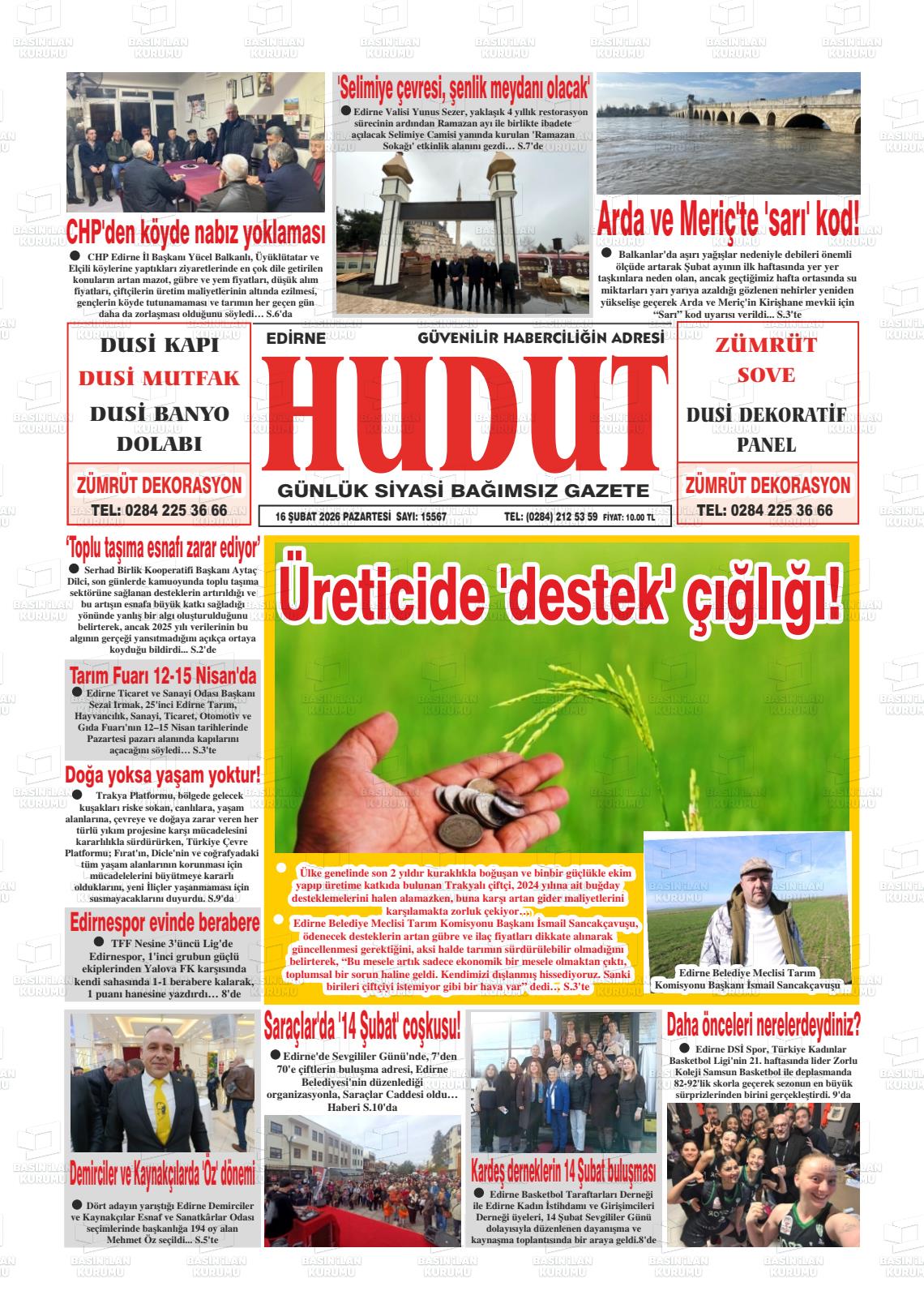 Edirne Hudut 16.02.2026