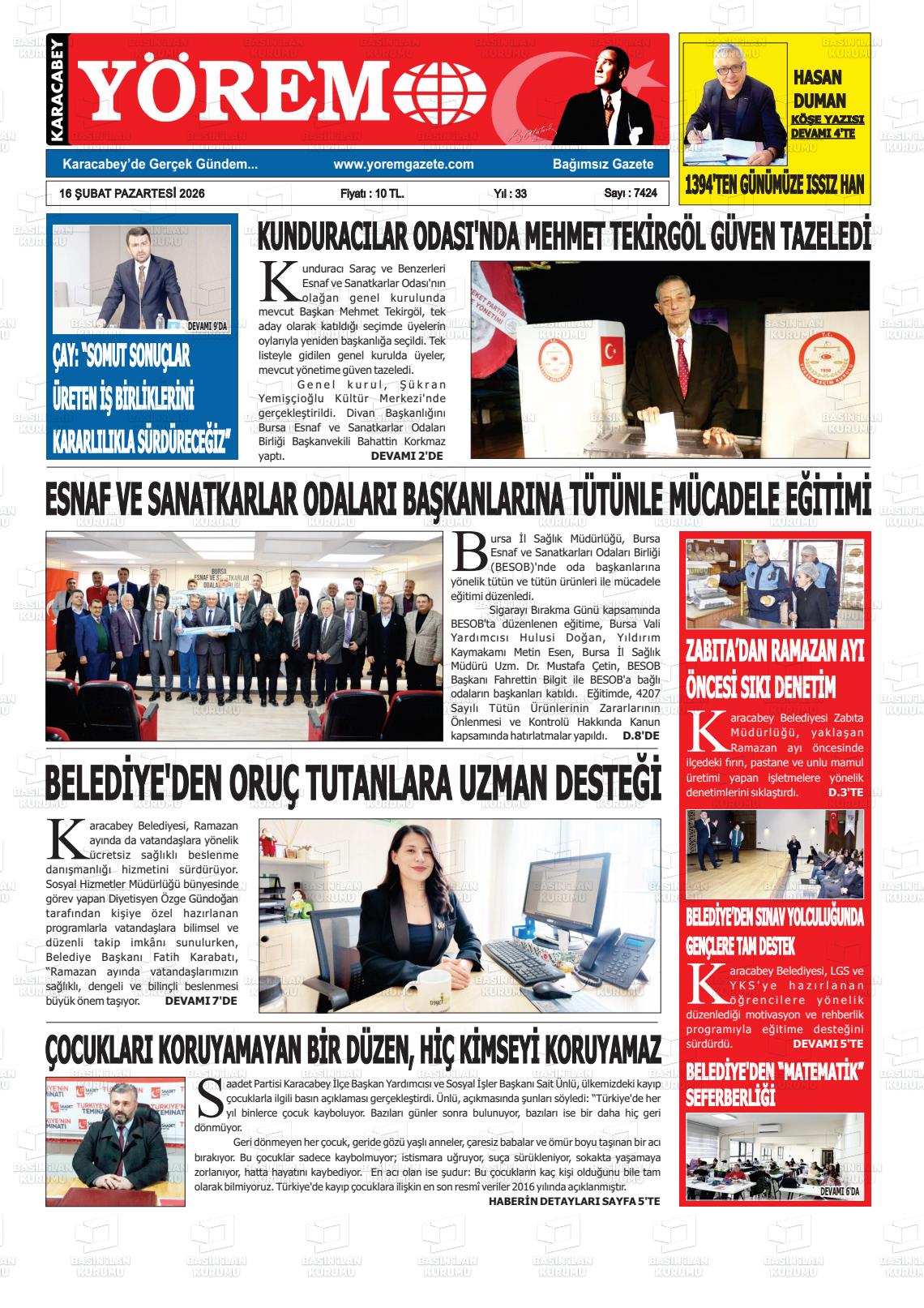 Bursa Karacabeyyorem 16.02.2026