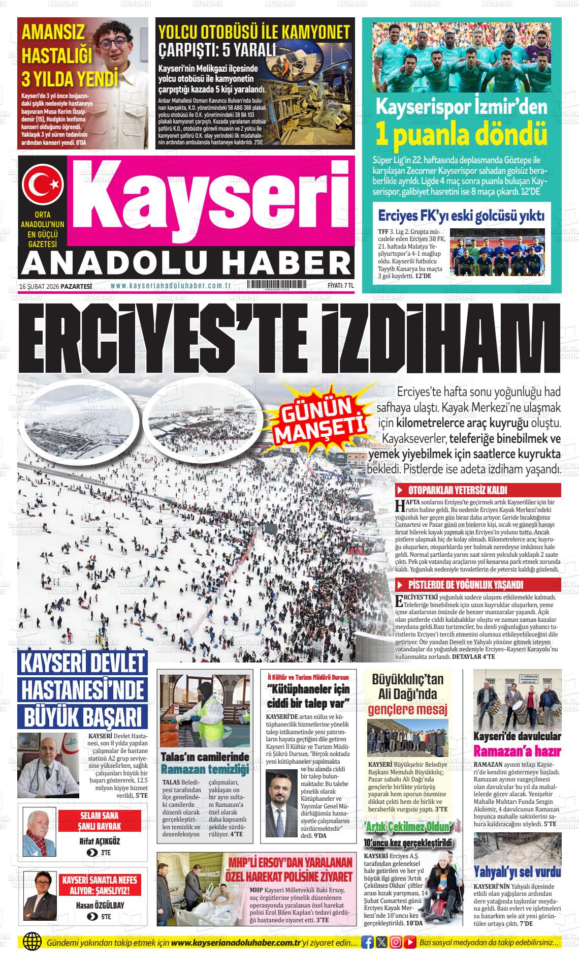 Kayseri Anadoluhaber 16.02.2026