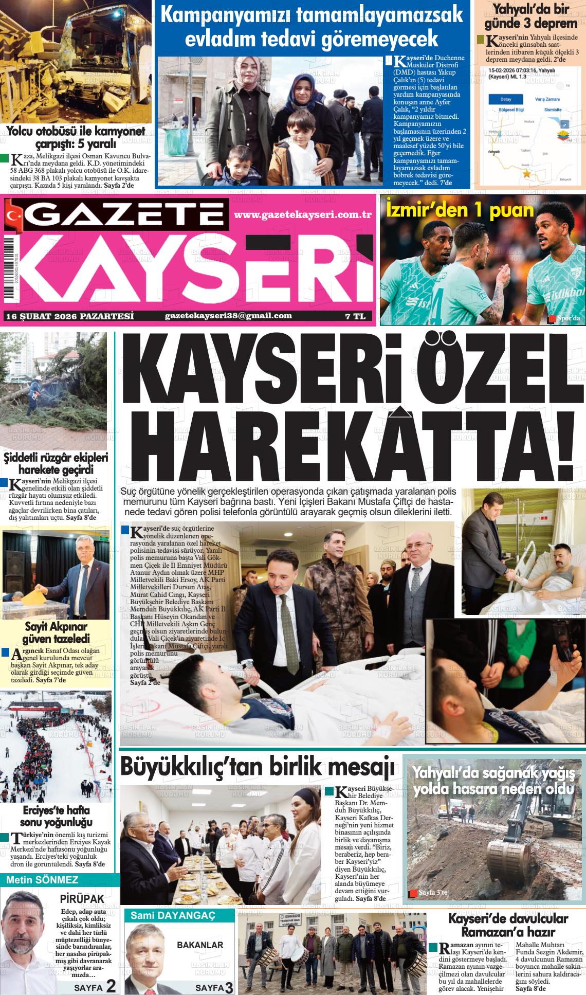 Kayseri Haber 38 16.02.2026