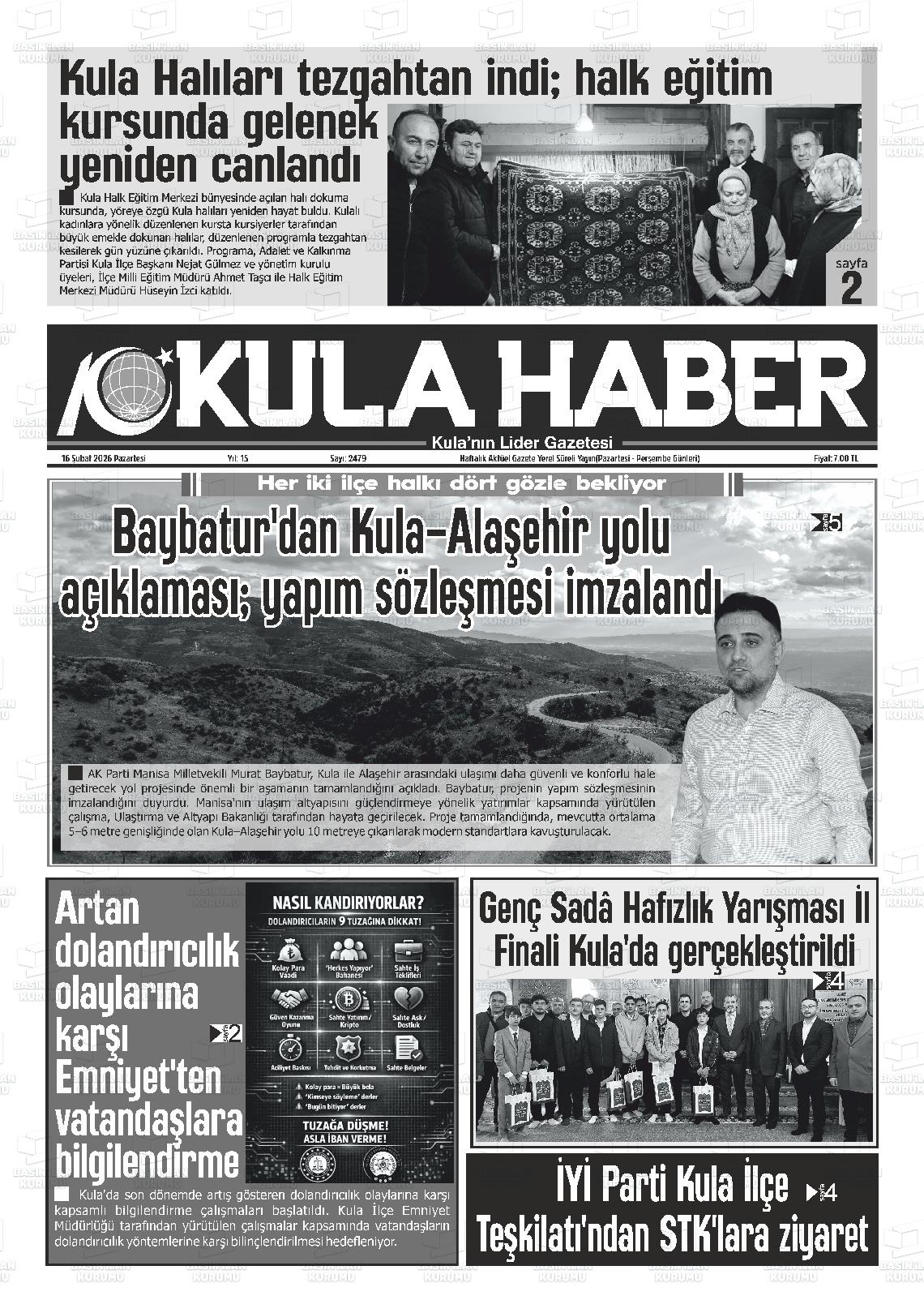 Manisa Kulahaber 16.02.2026