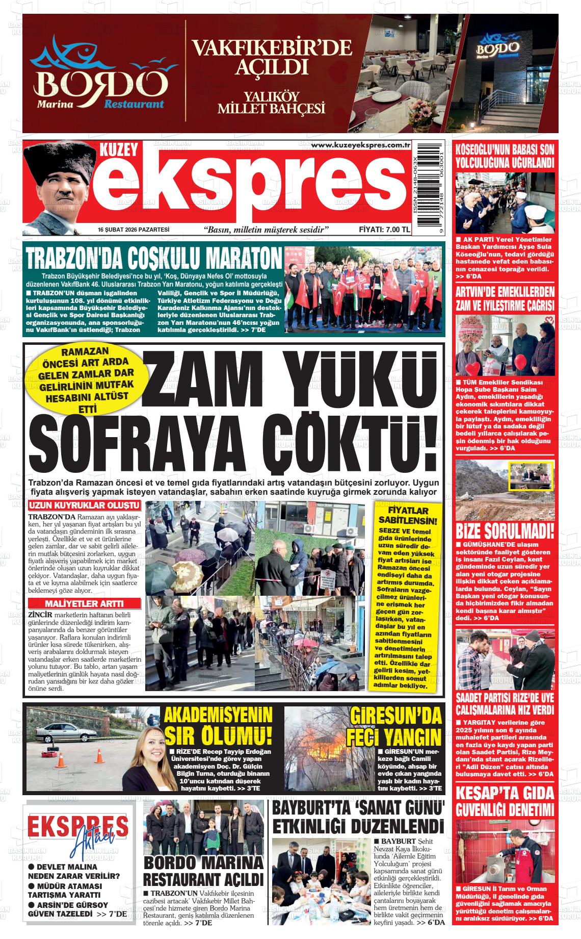 Trabzon Kuzeyekspres 16.02.2026